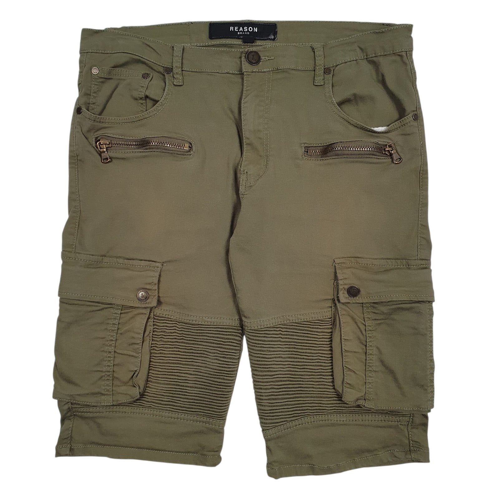 Mens Green Reason  Cargo Shorts
