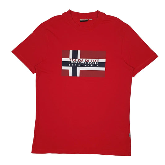 Mens Red Napapijri  Short Sleeve T Shirt