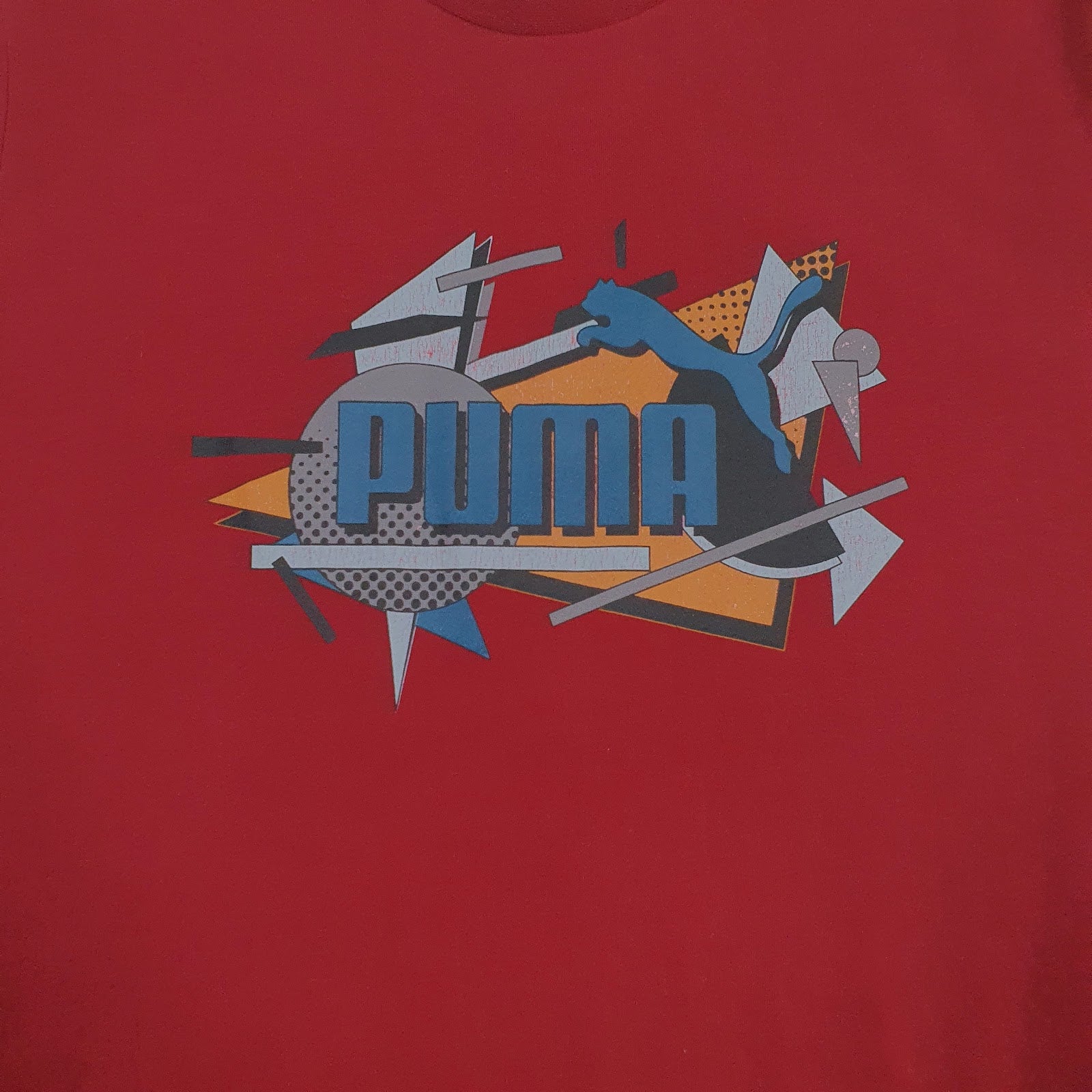 Mens Red Puma Spellout  T Shirt