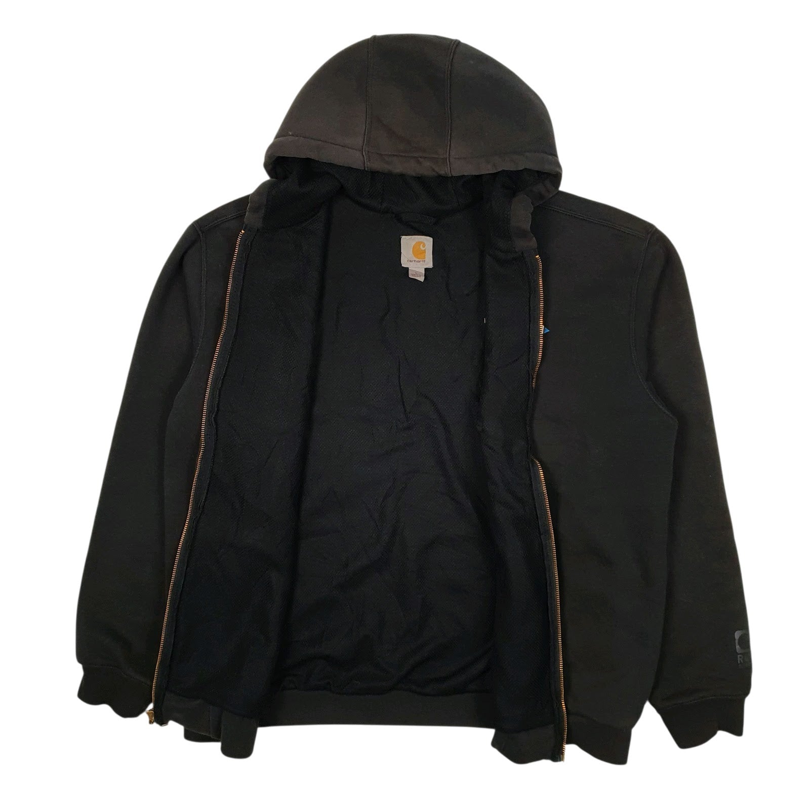 Mens Grey Carhartt Hoodie Thermal Full Zip Jumper