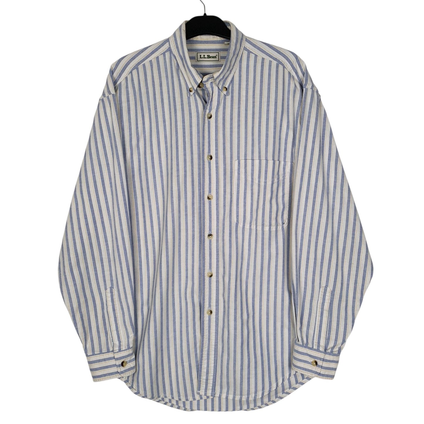 Mens Blue L.L.Bean Vintage 90s Long Sleeve Shirt