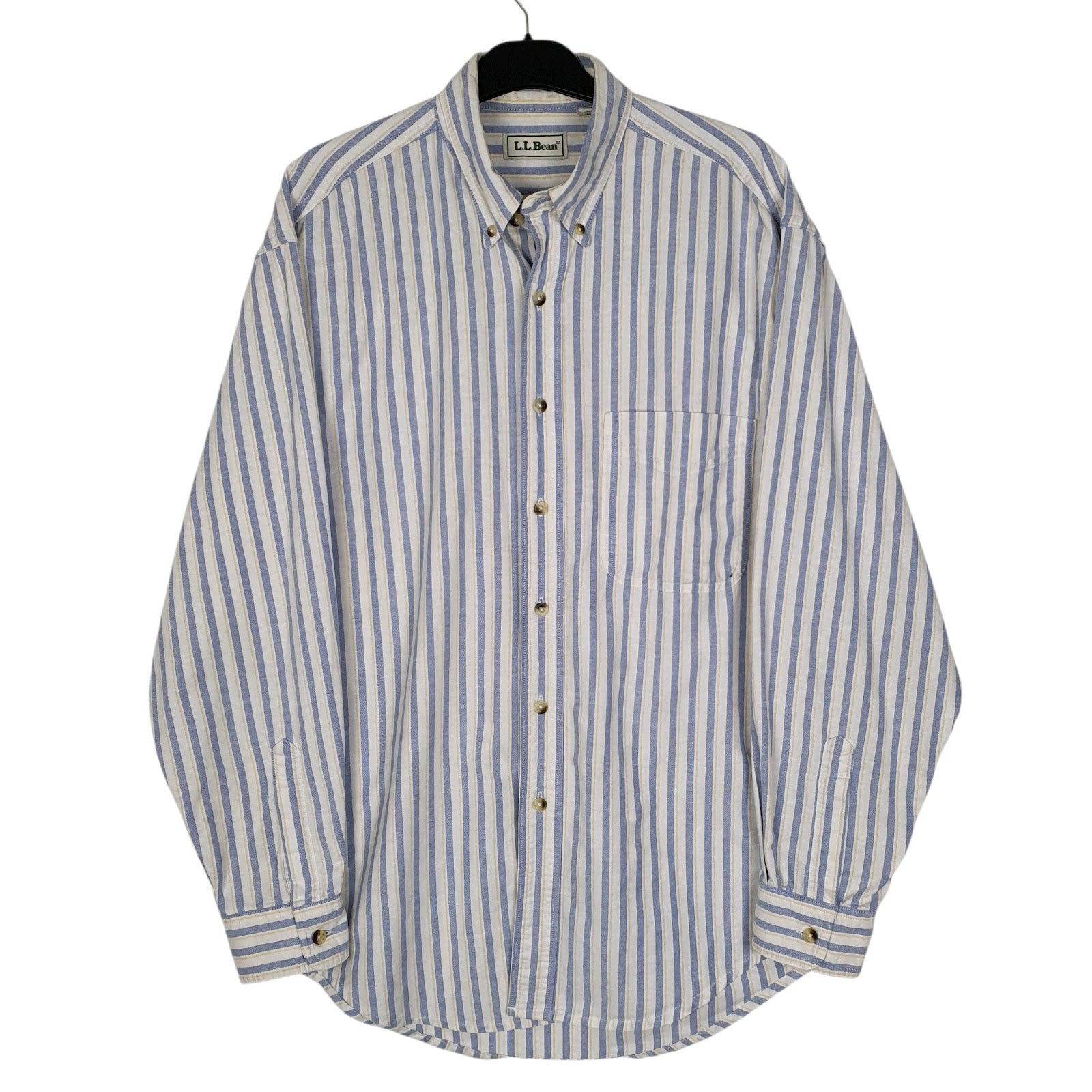 Mens Blue L.L.Bean Vintage 90s Long Sleeve Shirt