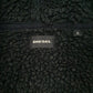 Mens Black Diesel Sherpa Lined Full Zip Jumper
