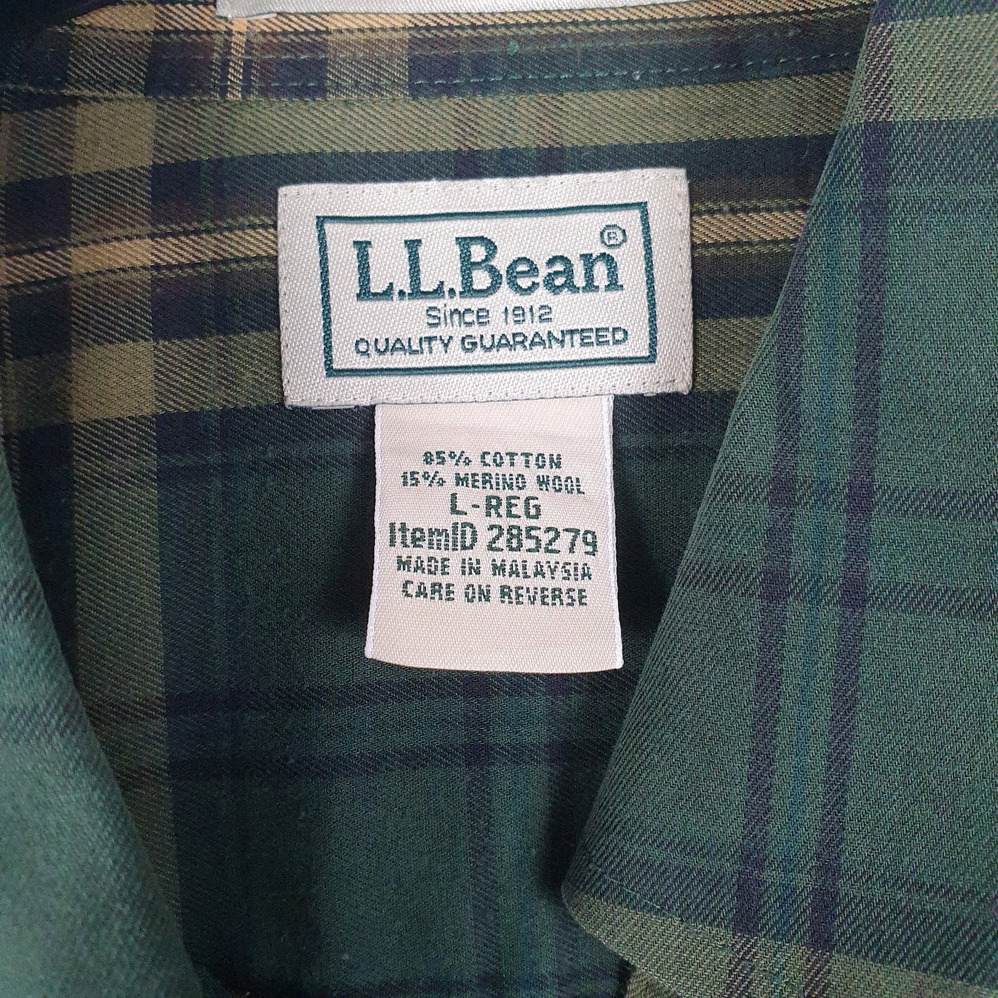 Mens Green L.L.Bean   Shirt