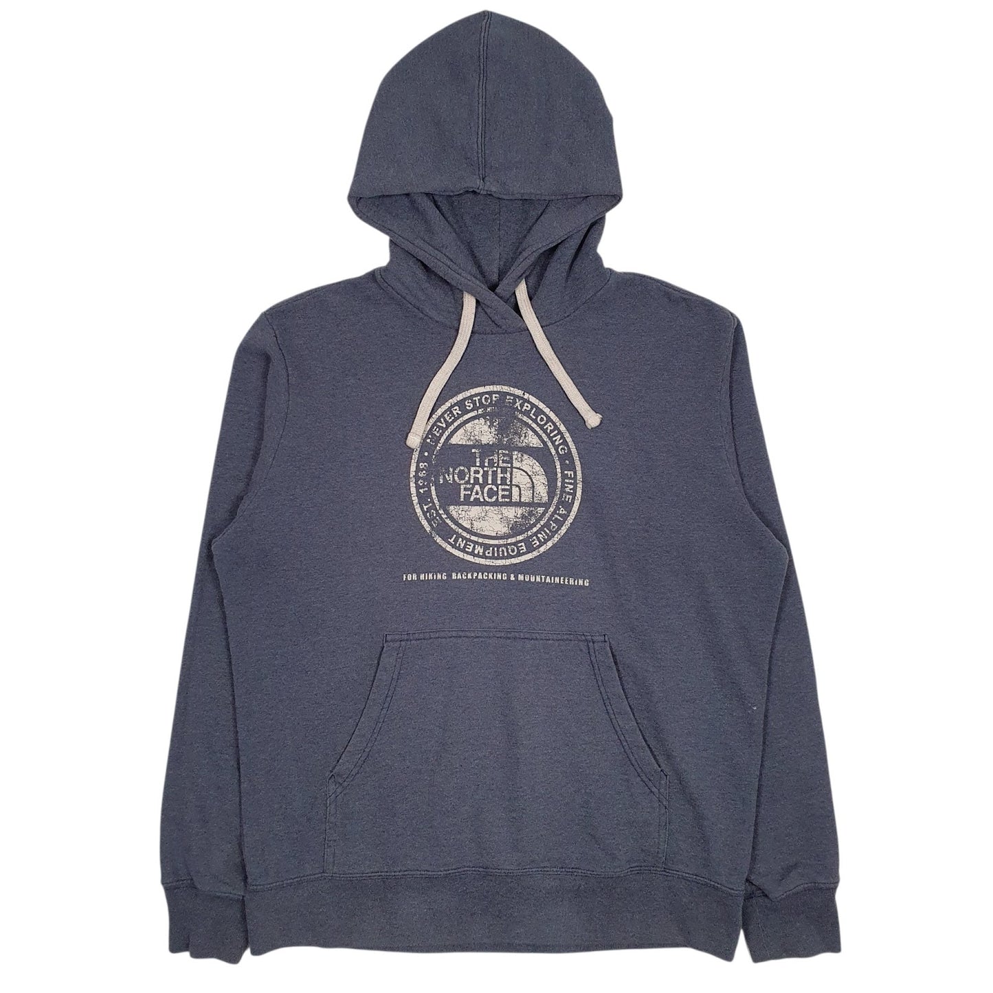 Mens Blue The North Face Spellout Hoodie Jumper