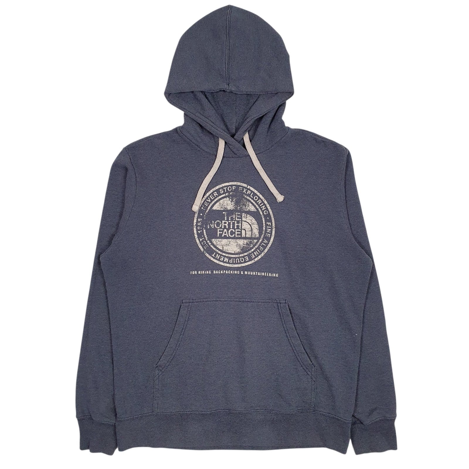 Mens Blue The North Face Spellout Hoodie Jumper