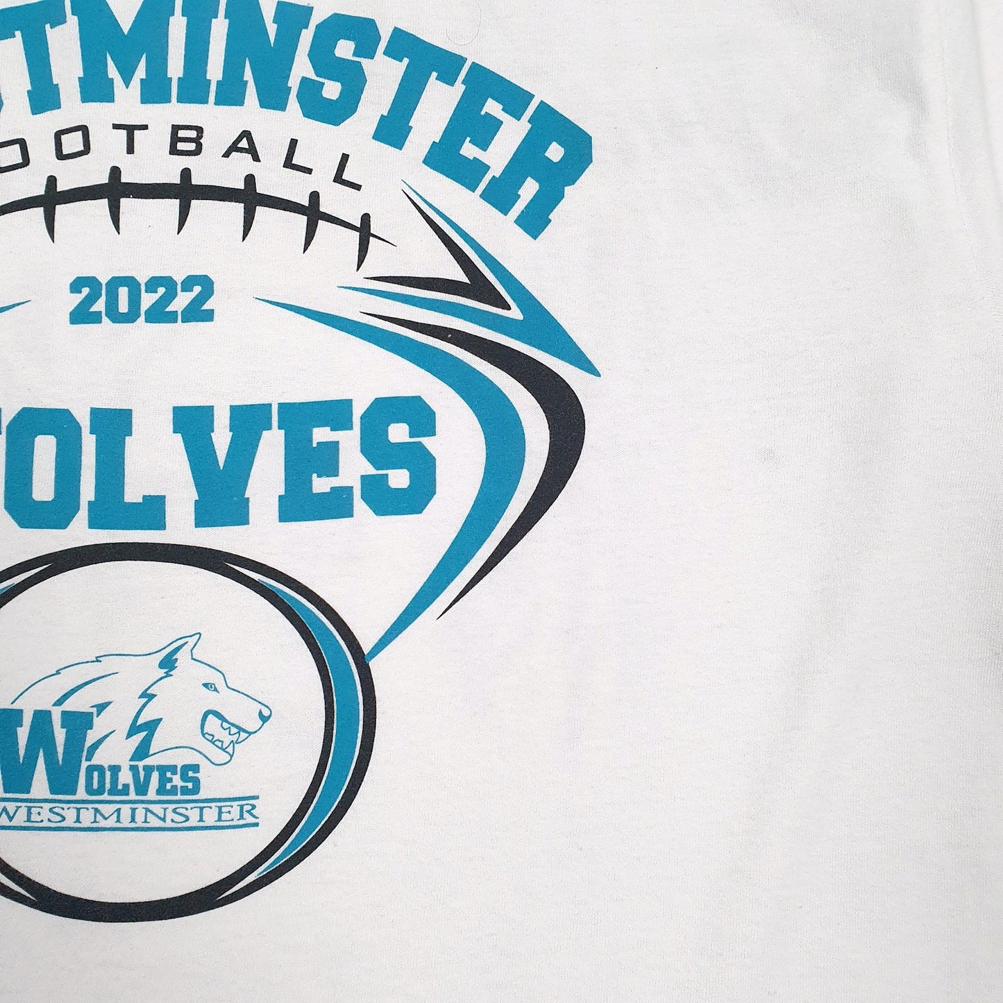 Mens White Gildan Westminster Wolves Football  T Shirt