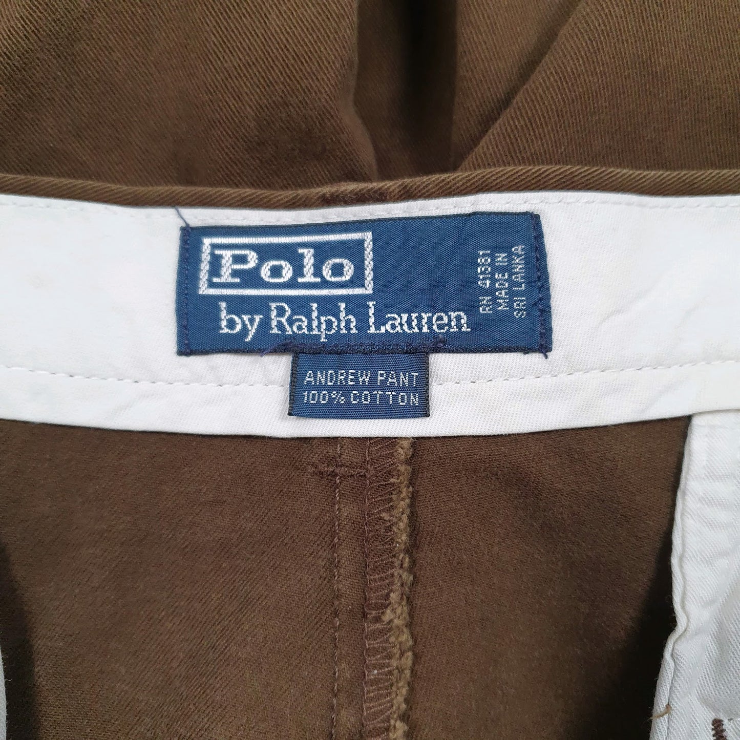 Mens Brown Polo Ralph Lauren Andrew Pant Pleated  Trousers