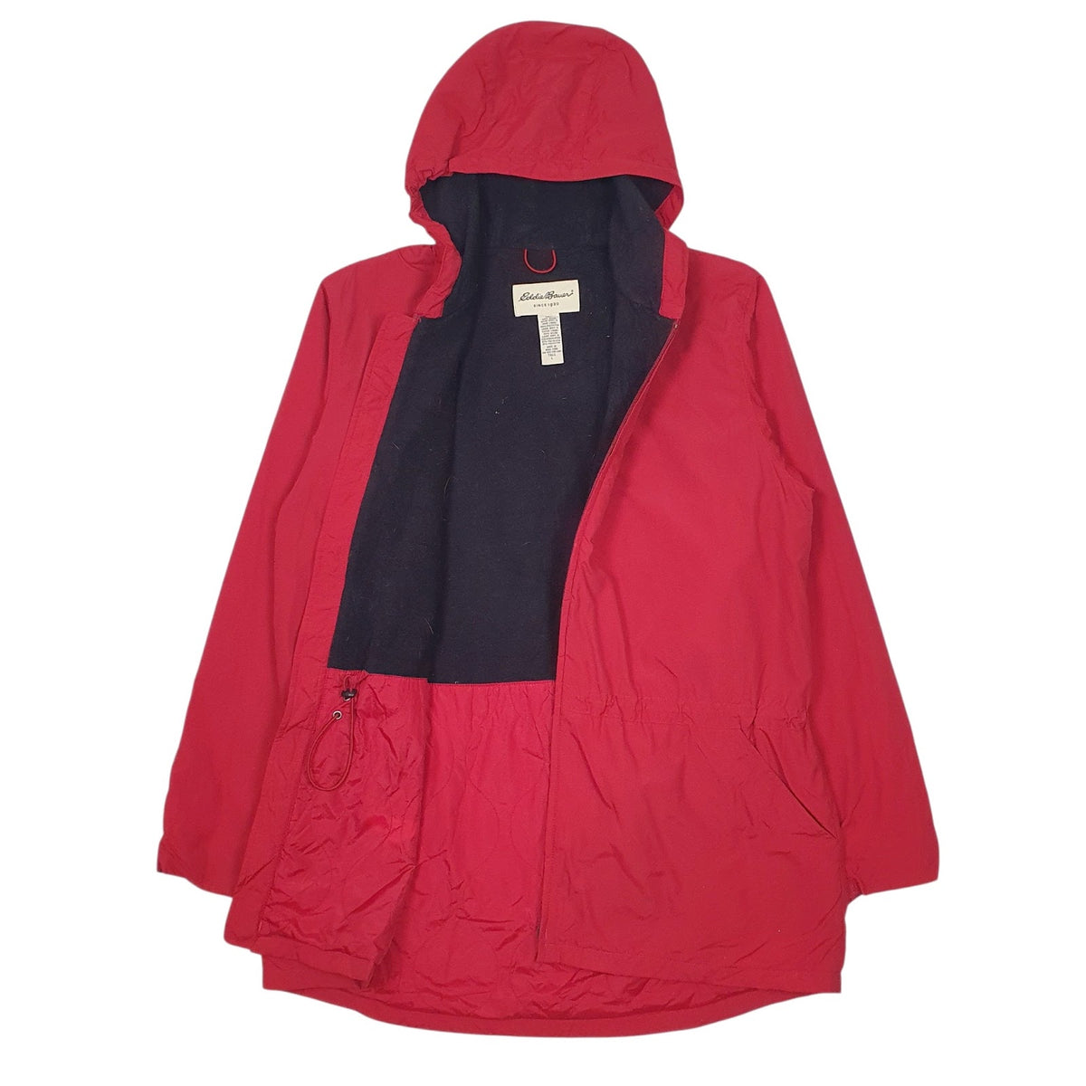 Mens Red Eddie Bauer Fleece Lined  Coat