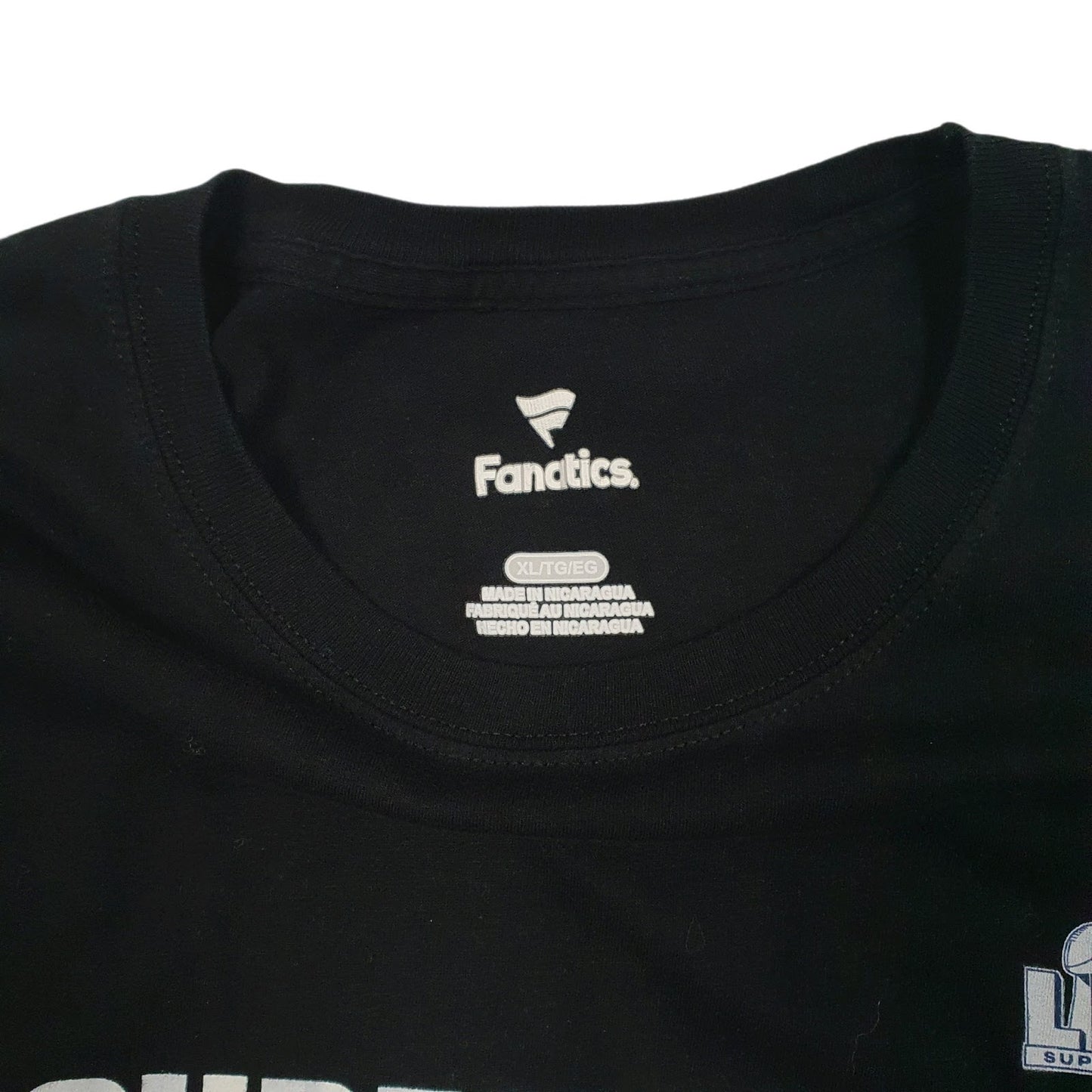 Mens Black Fanatics Superbowl Final 2023 Chiefs Eagles  T Shirt