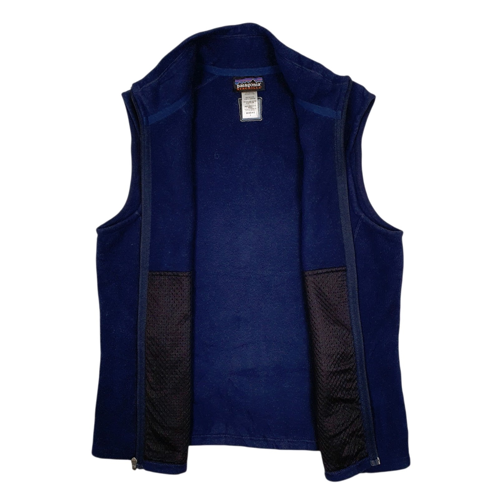 Womens Navy Patagonia Synchilla Vest Bodywarmer Gilet Jumper