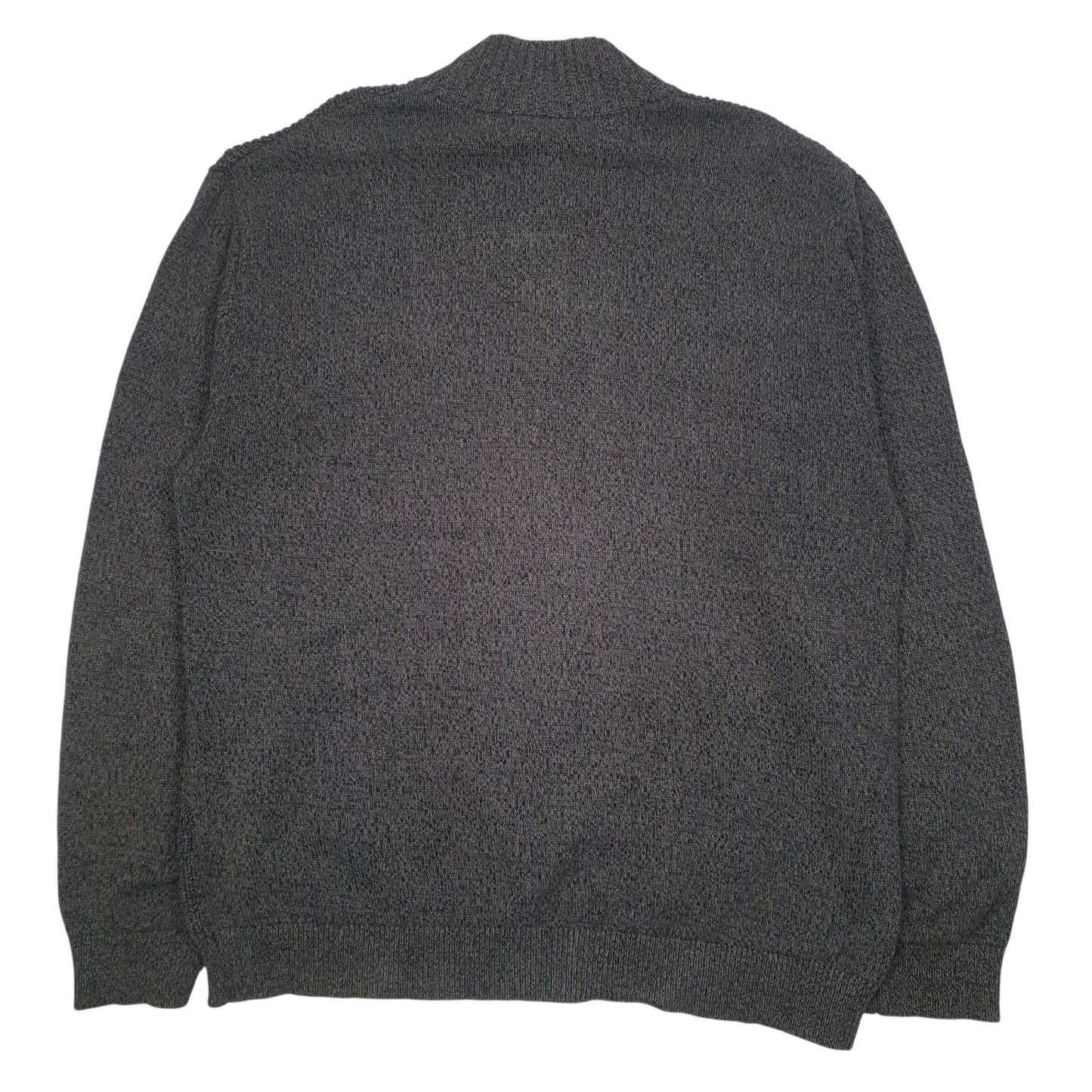 Mens Grey Nautica Knit Button Up Quarter Zip Jumper
