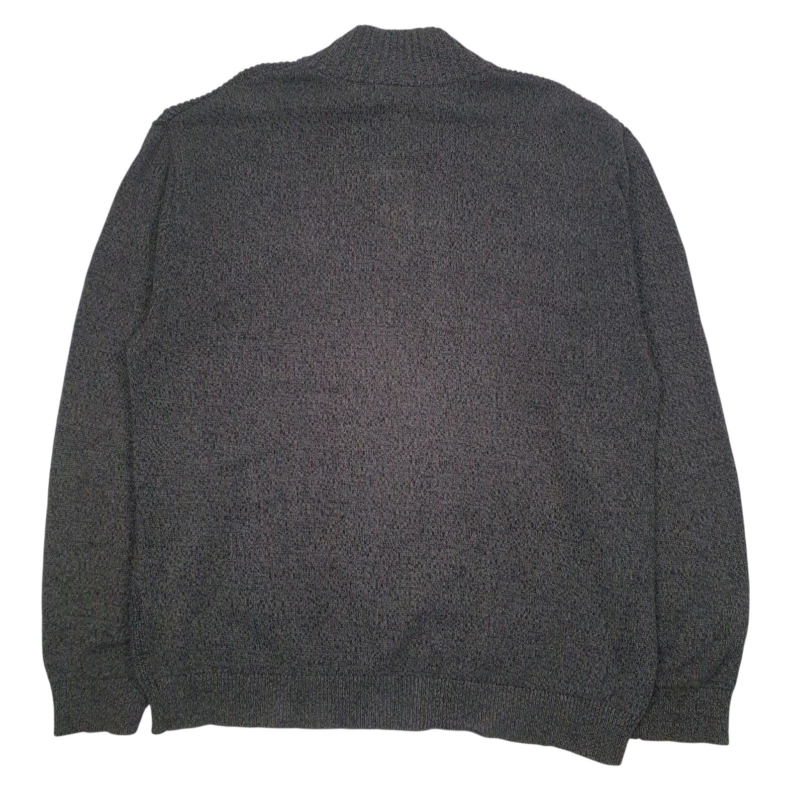 Mens Grey Nautica Knit Button Up Quarter Zip Jumper