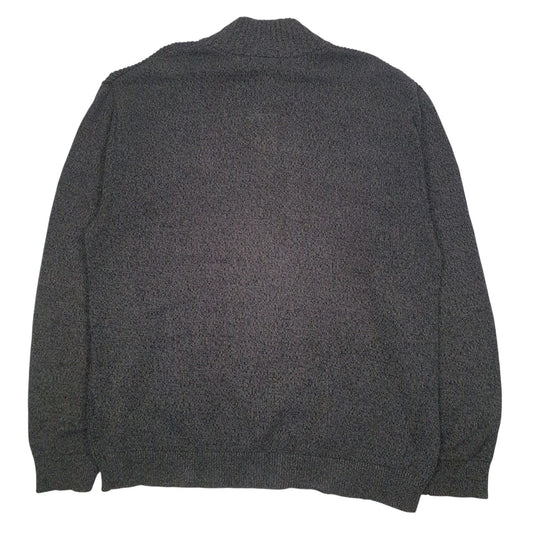 Mens Grey Nautica Knit Button Up Quarter Zip Jumper