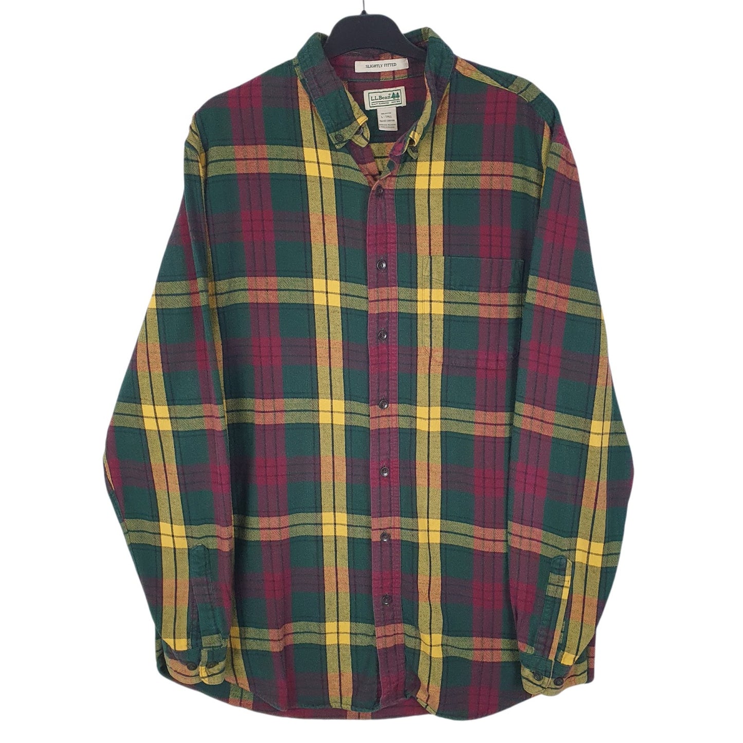 Mens Green L.L.Bean Flannel Long Sleeve Shirt