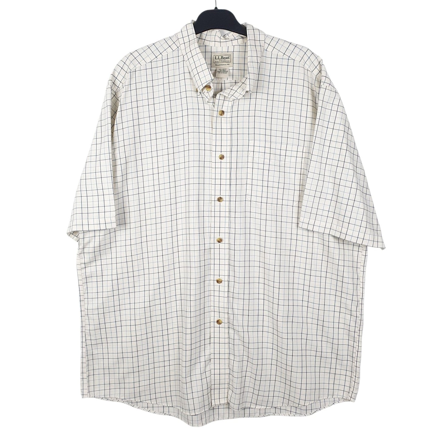 Mens White L.L.Bean  Short Sleeve Shirt