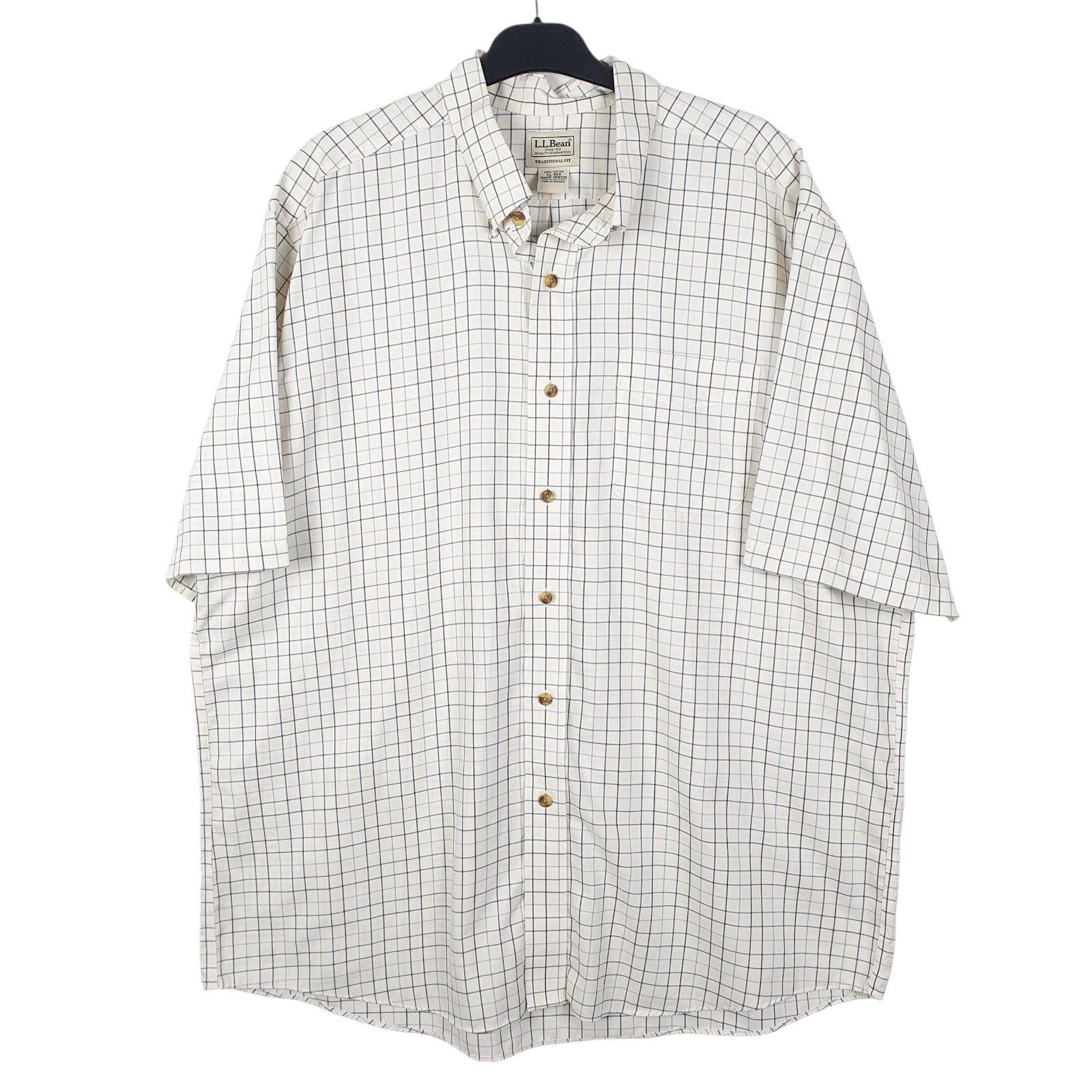 Mens White L.L.Bean  Short Sleeve Shirt