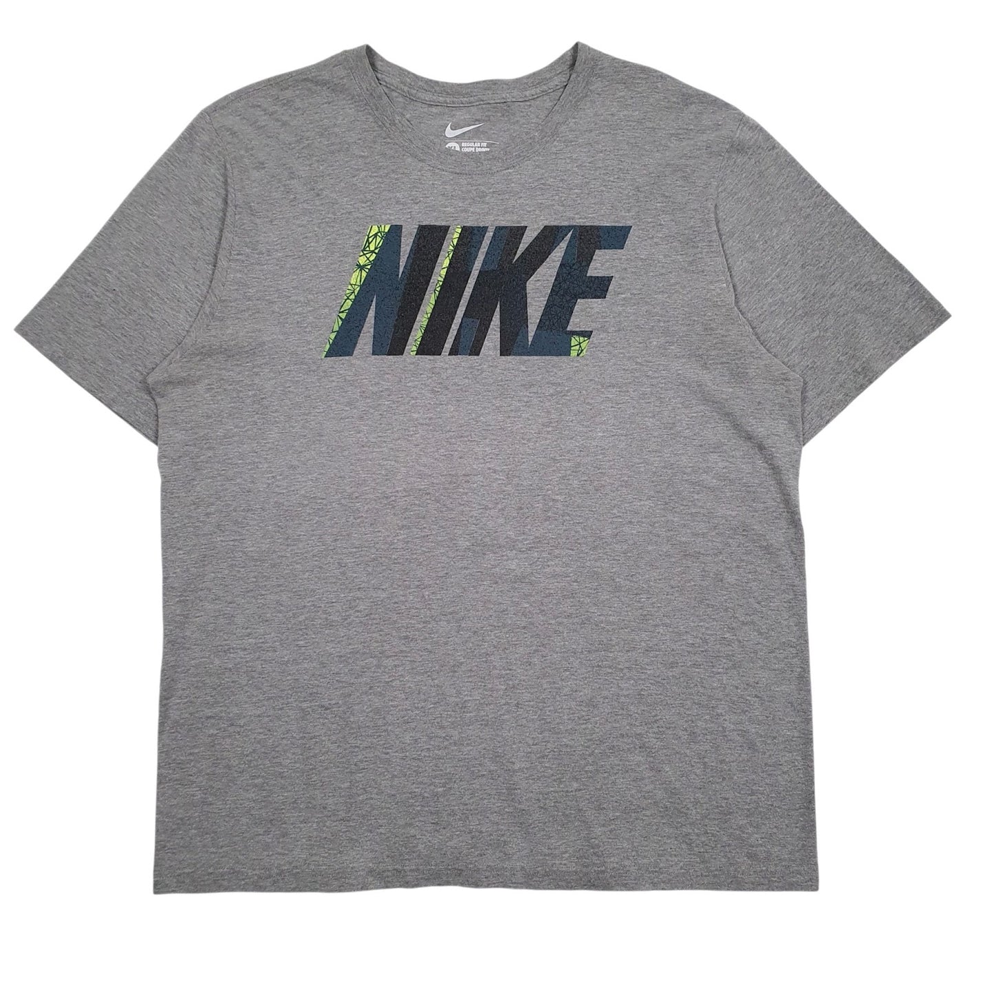 Mens Grey Nike Spellout Short Sleeve T Shirt