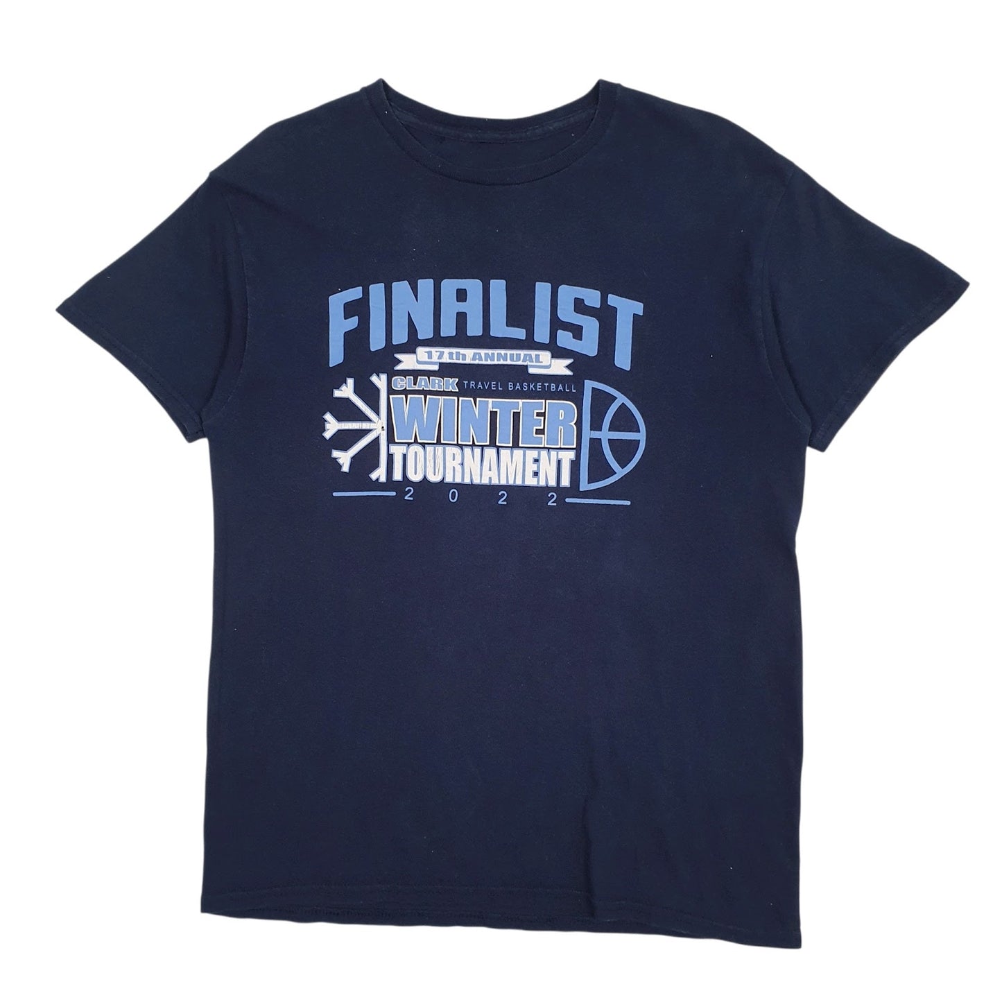 Mens Navy Unbranded Clark Basketball Winter Tournament Short Sleeve T Shirt