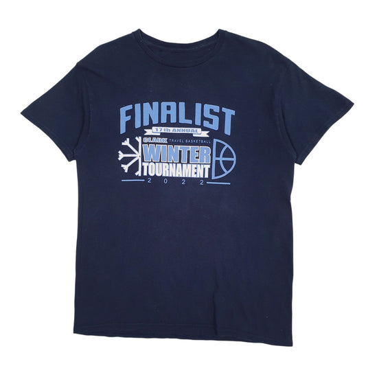Mens Navy Unbranded Clark Basketball Winter Tournament Short Sleeve T Shirt