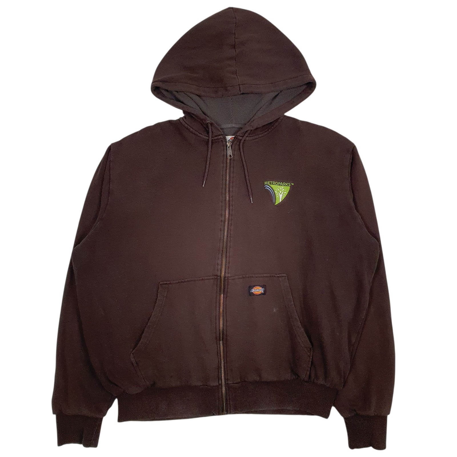 Mens Brown Dickies Workwear Padded Metro Parks Full Zip Jumper