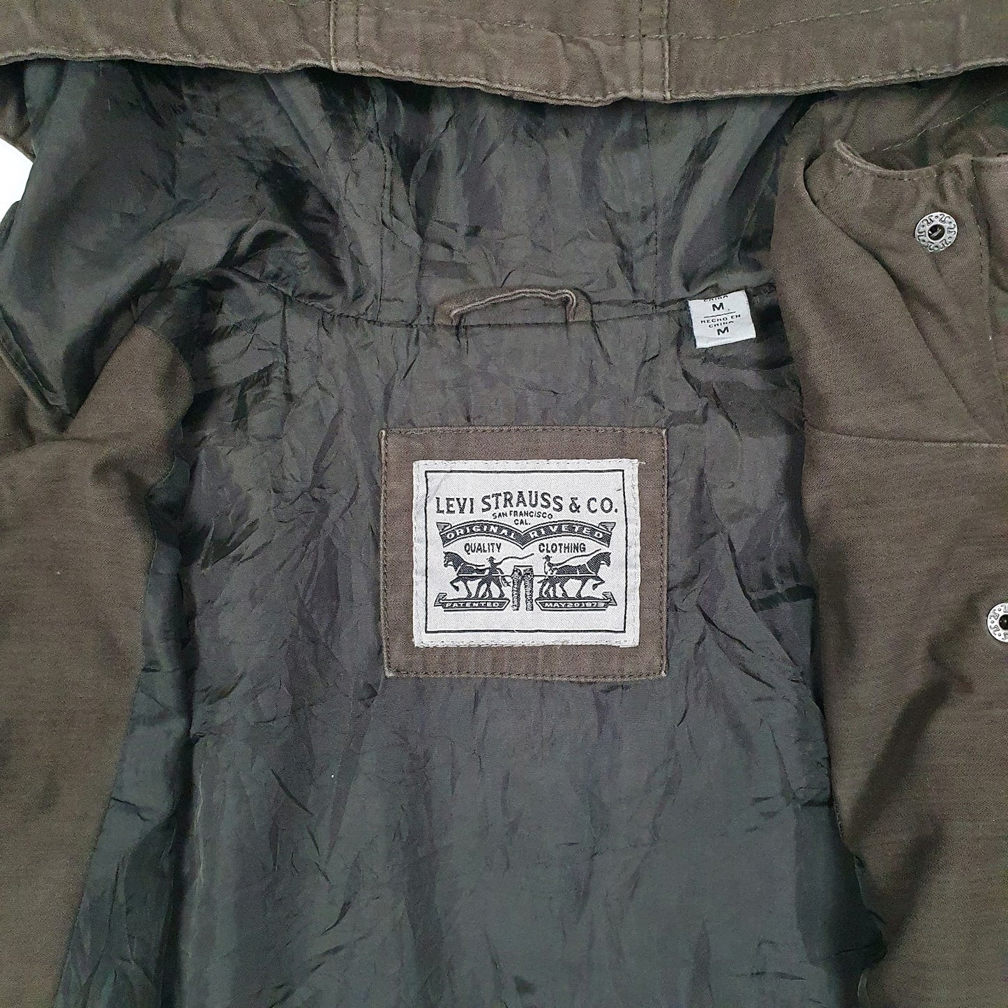Mens Green Levis Lightweight Fishtail  Coat