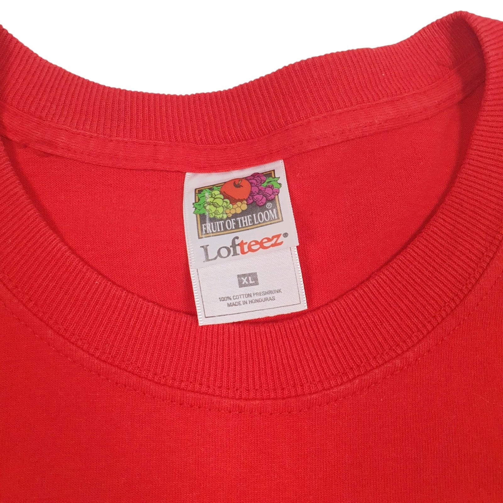 Mens Red Fruit Of The Loom Clipper  T Shirt