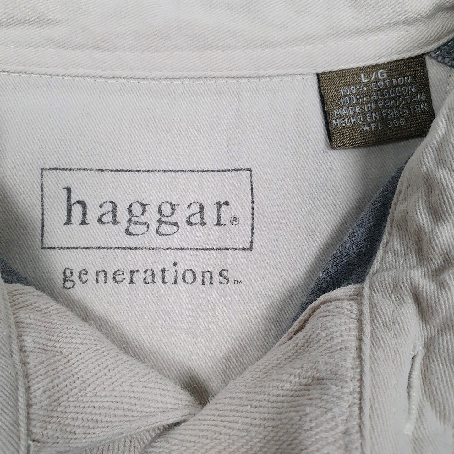 Mens Grey Haggar Rugby Crewneck Polo Shirt