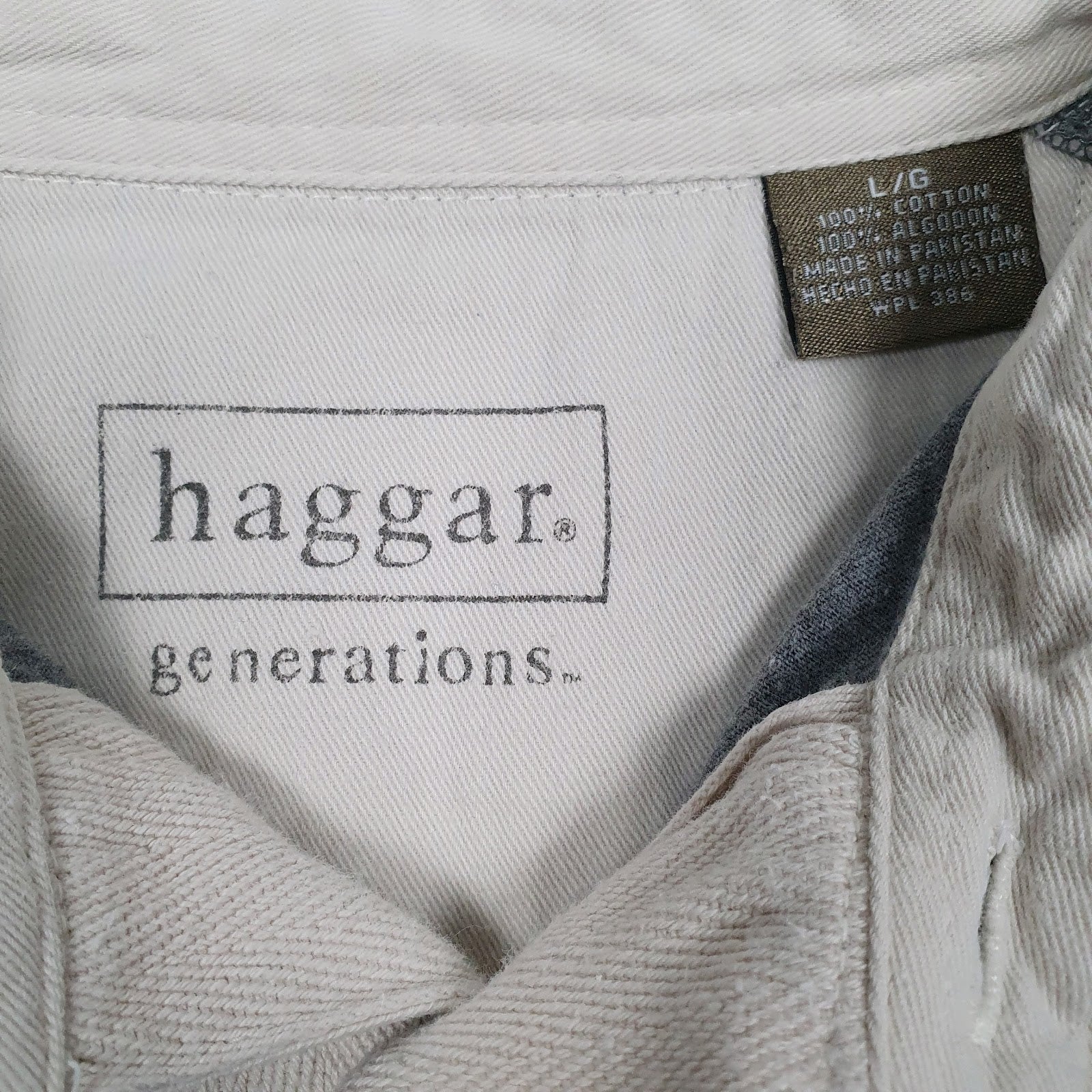 Mens Grey Haggar Rugby Crewneck Polo Shirt