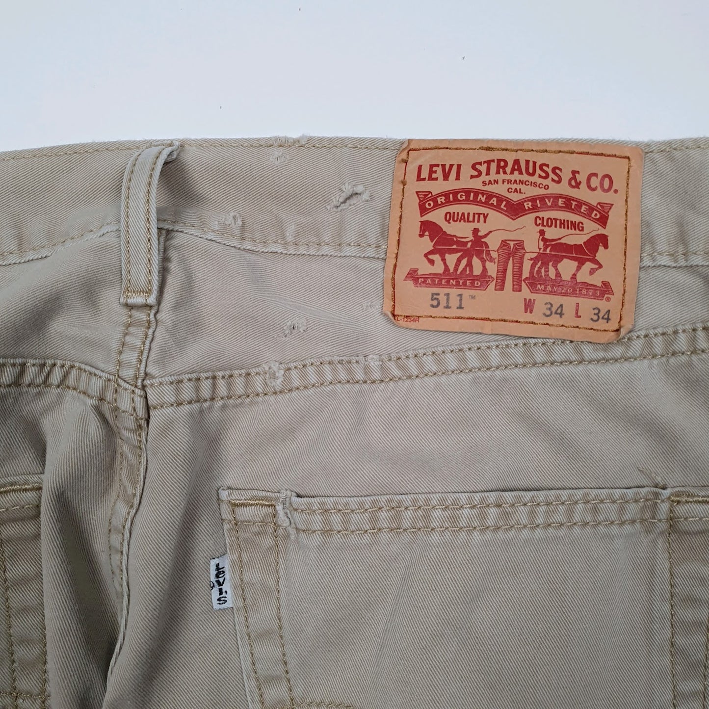 Mens Beige Levis 511  Trousers
