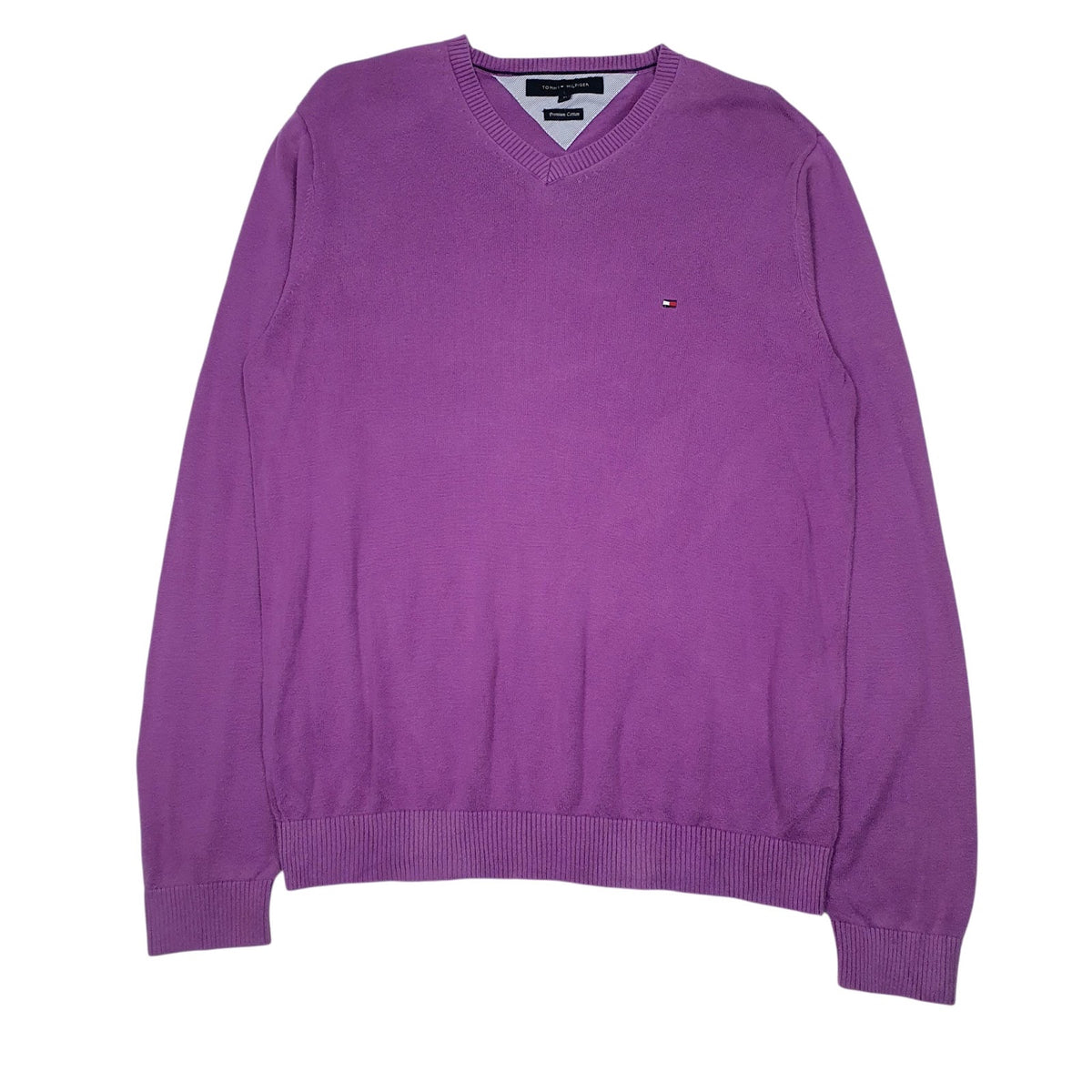Mens Purple Tommy Hilfiger  V Neck Jumper