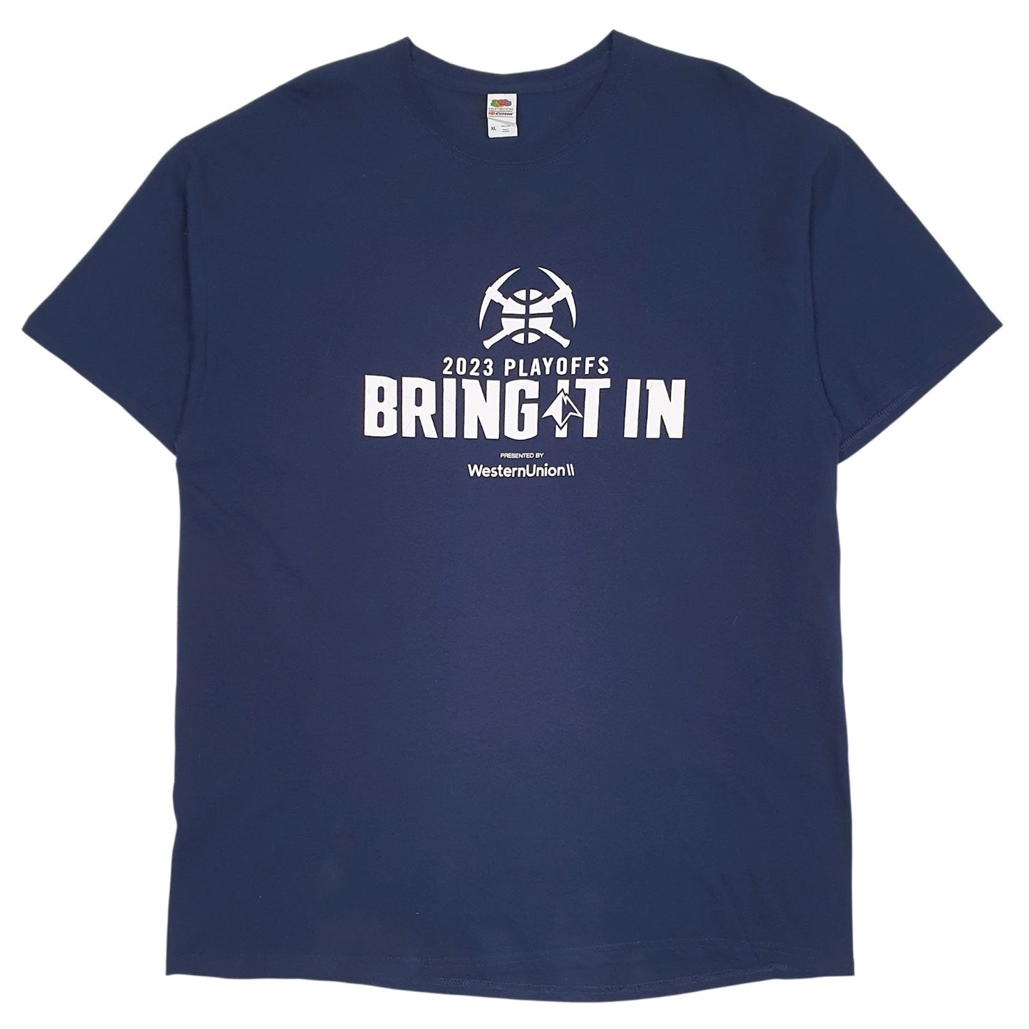 Mens Navy Fruit Of The Loom  Short Sleeve T Shirt