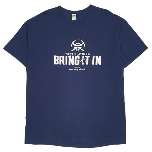 Mens Navy Fruit Of The Loom  Short Sleeve T Shirt