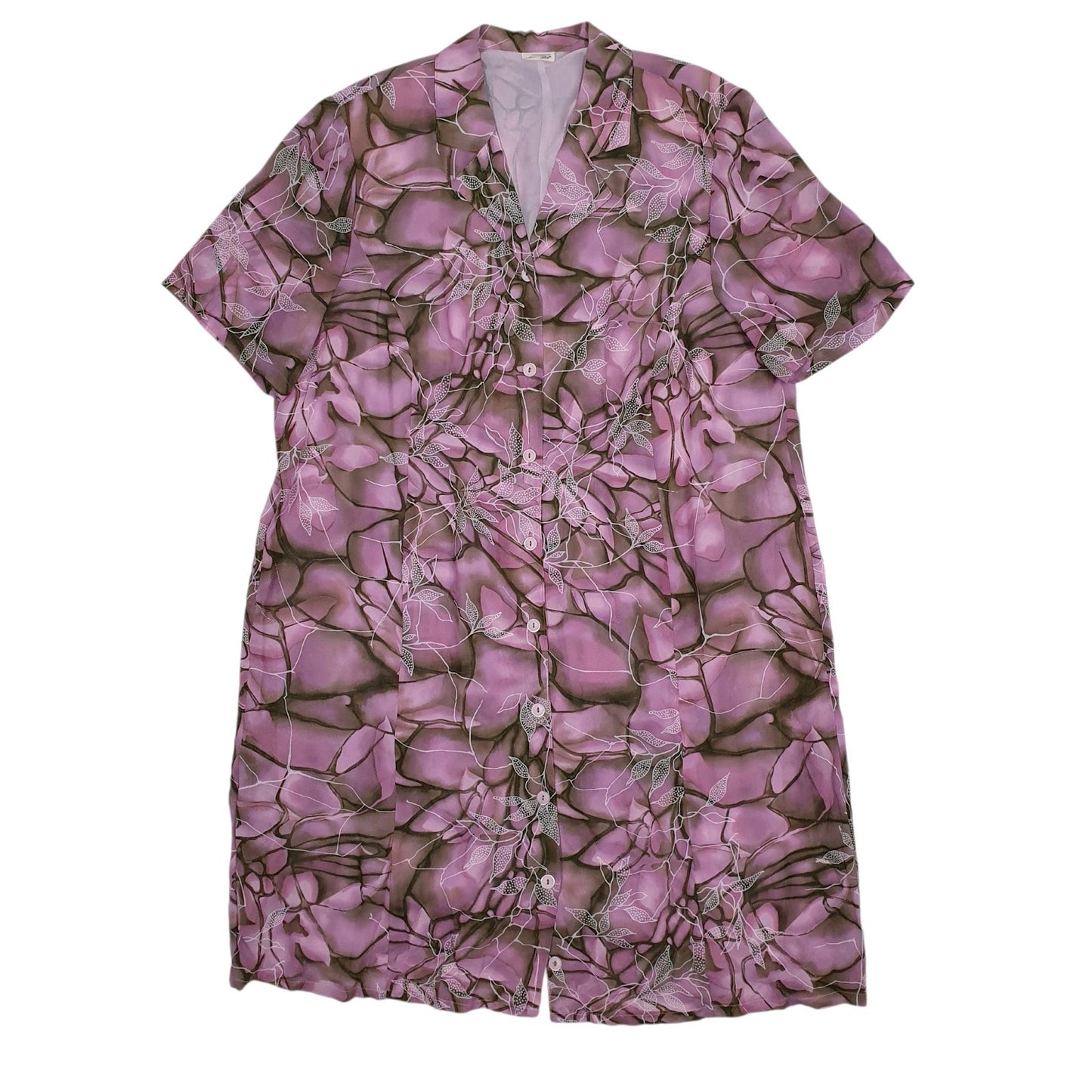 Womens Pink Creation Atelier Floral Short Sleeve Dress