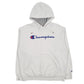 Mens White Champion Spellout Hoodie Jumper