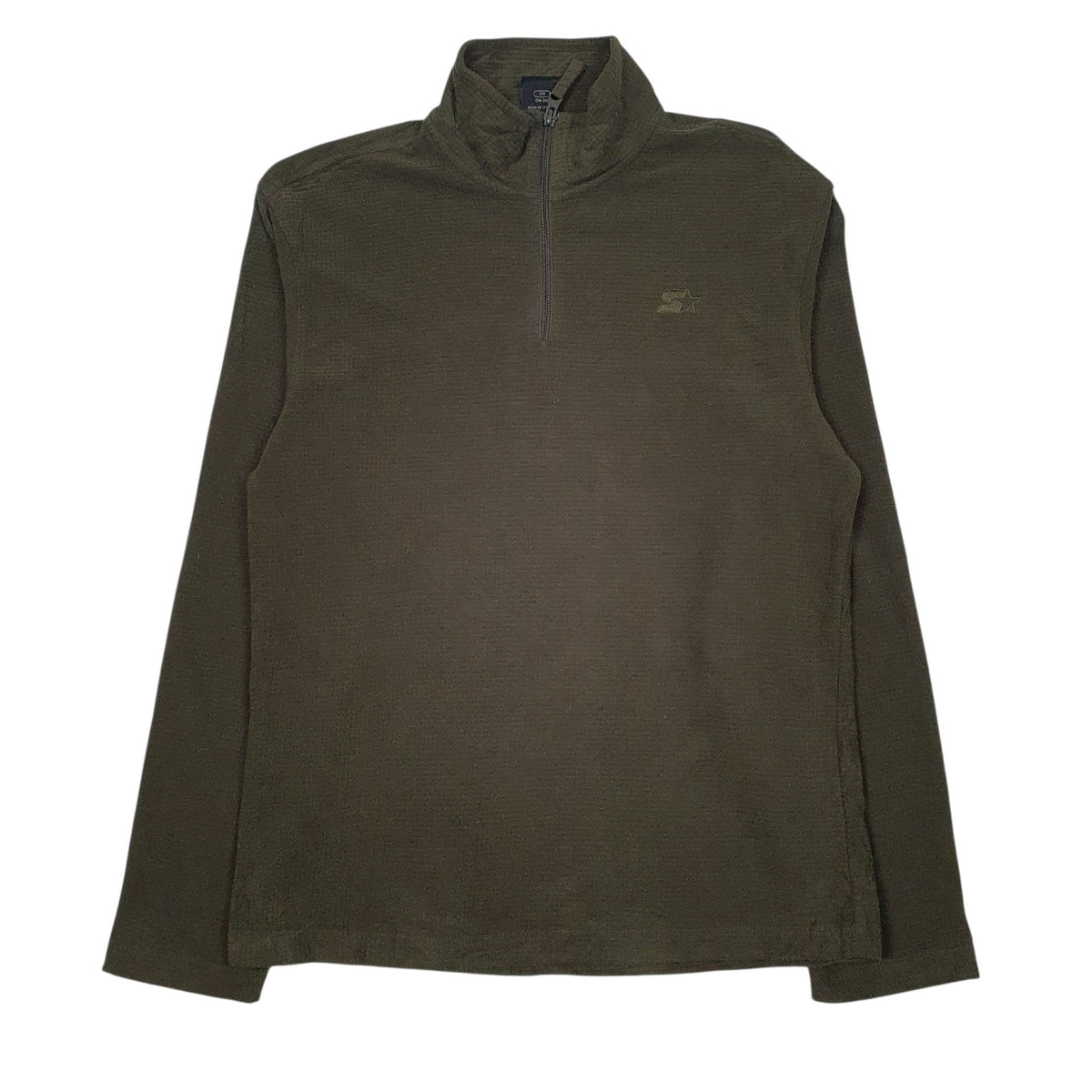Mens Green Starter  Quarter Zip Jumper