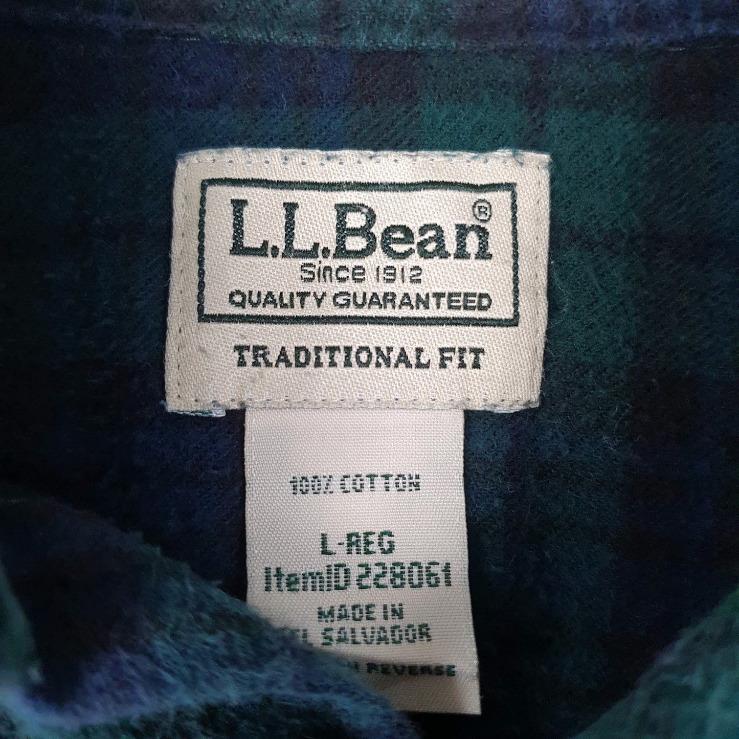 Mens Navy L.L.Bean Flannel  Shirt