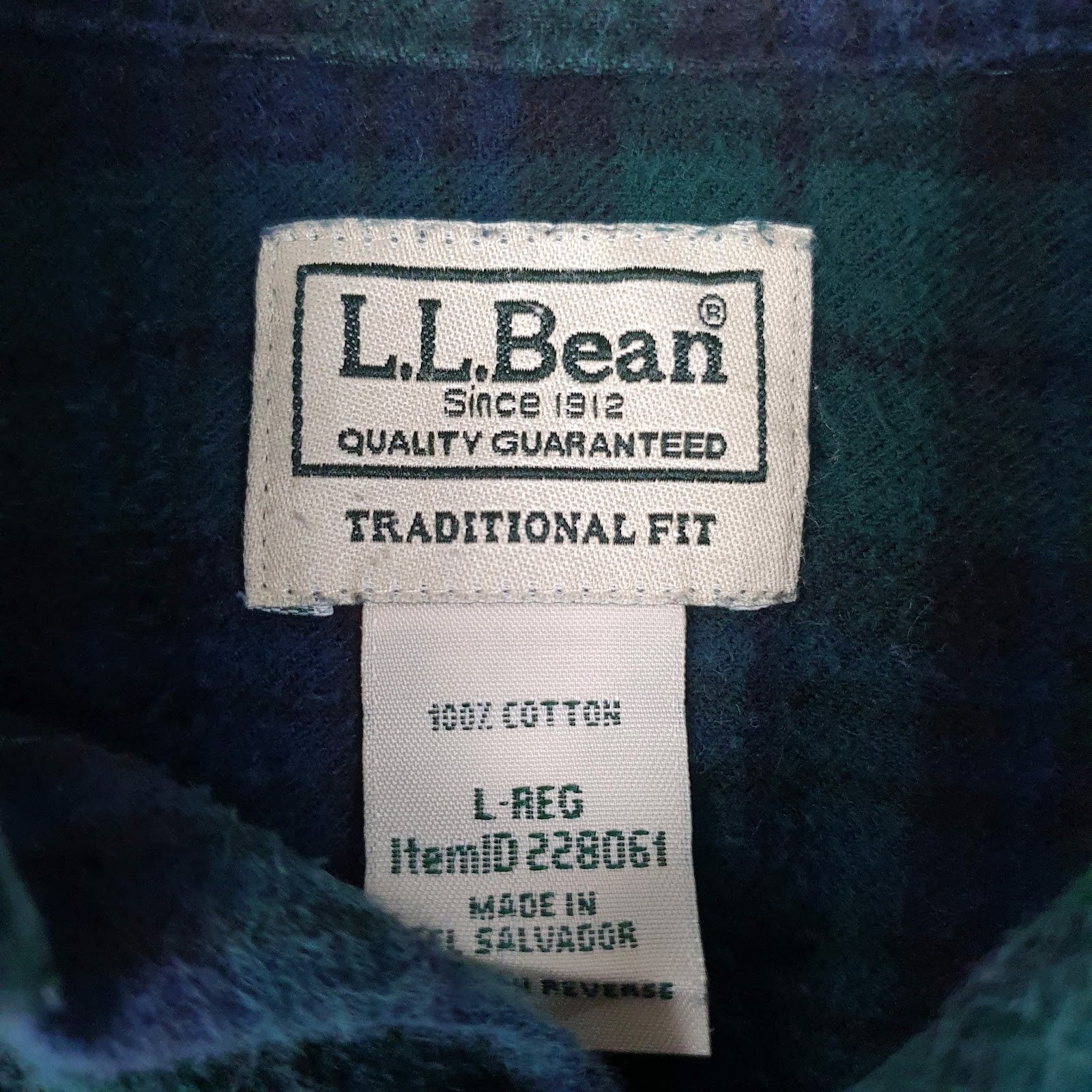 Mens Navy L.L.Bean Flannel  Shirt