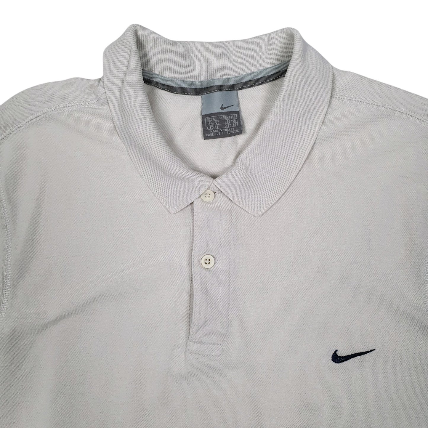 Mens White Nike Vintage 2000s Cardigan Polo Shirt