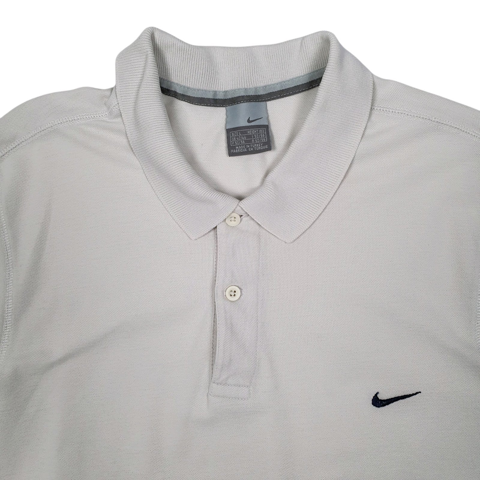 Mens White Nike Vintage 2000s Cardigan Polo Shirt