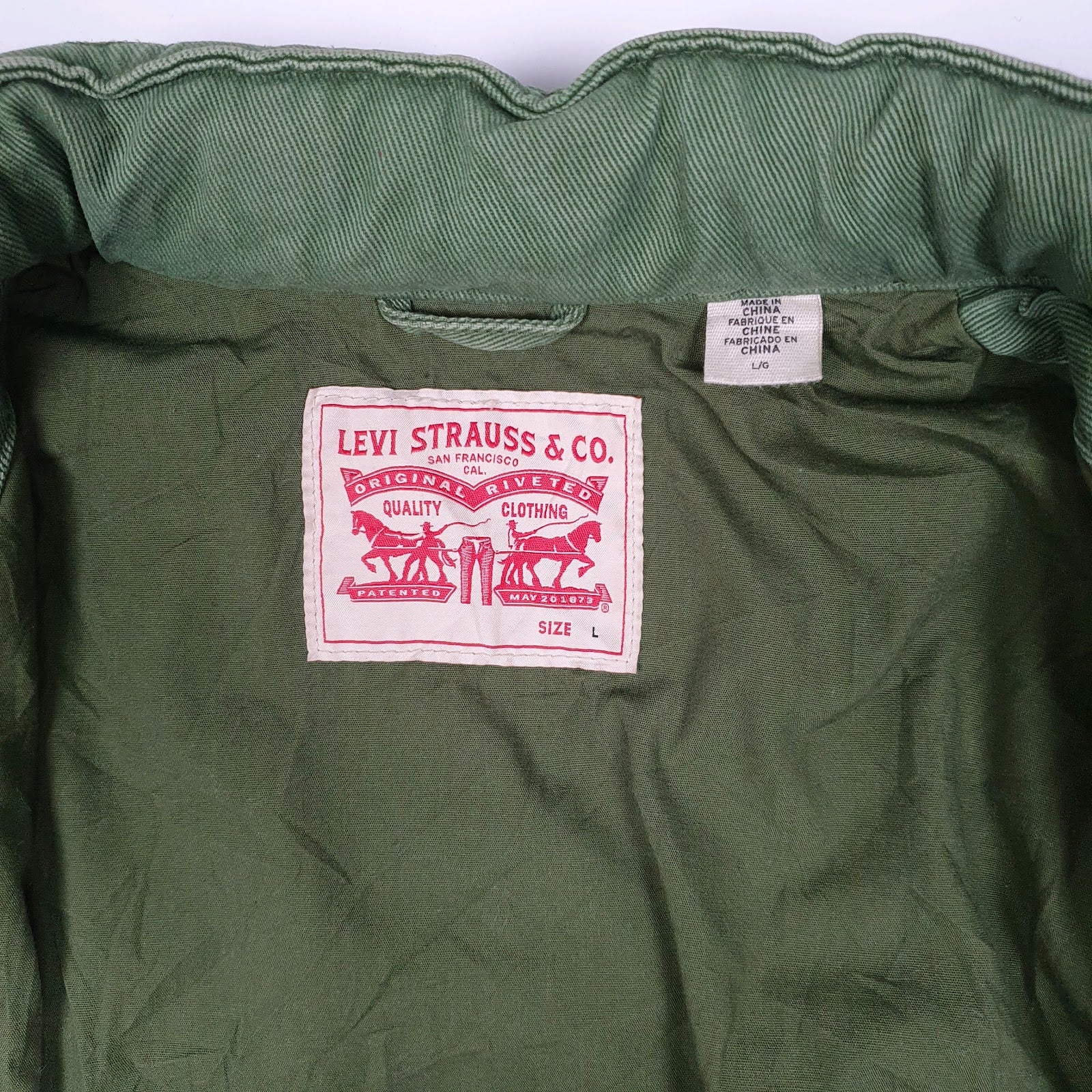 Mens Green Levis Military Field Chore  Coat