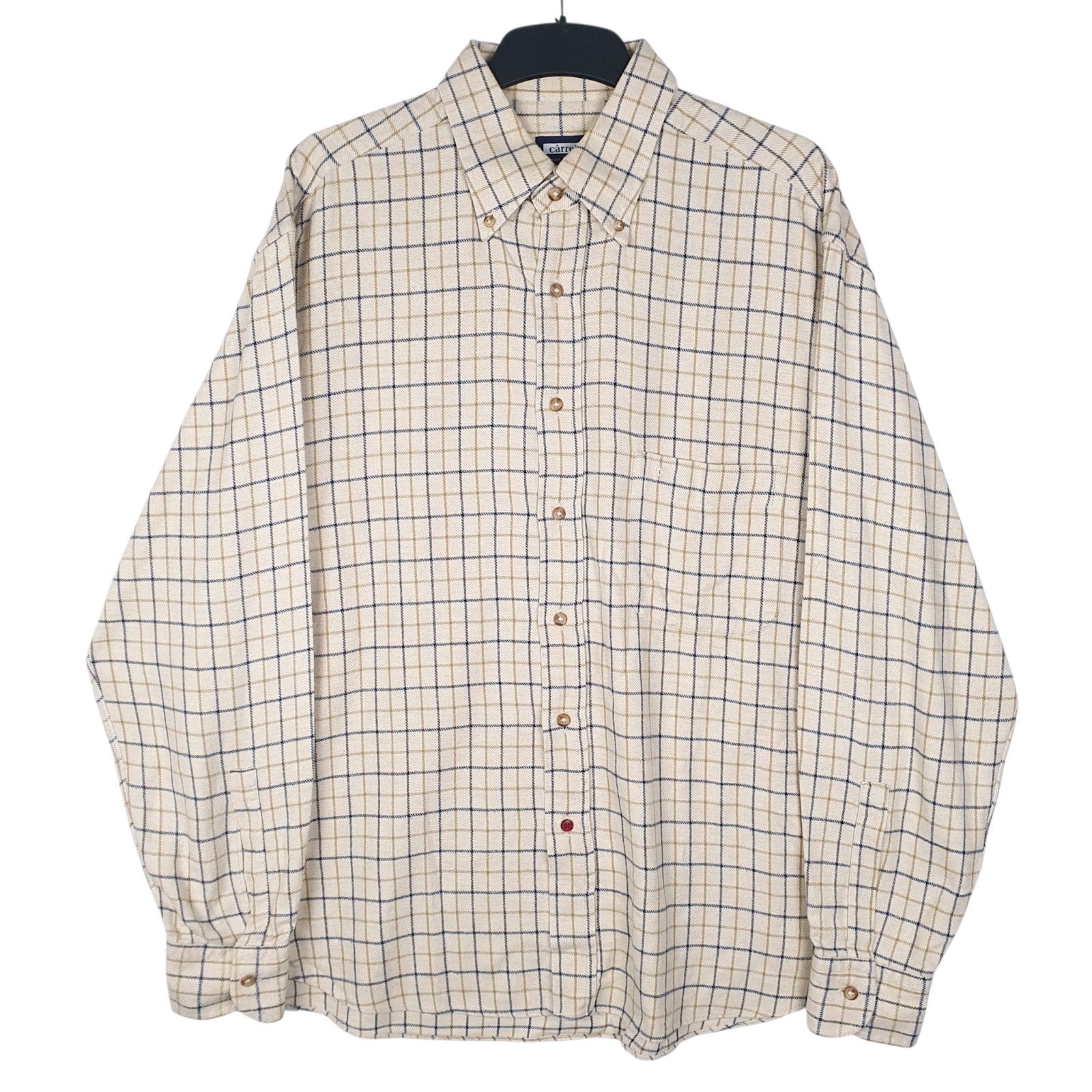 Mens Cream Carrel  Long Sleeve Shirt