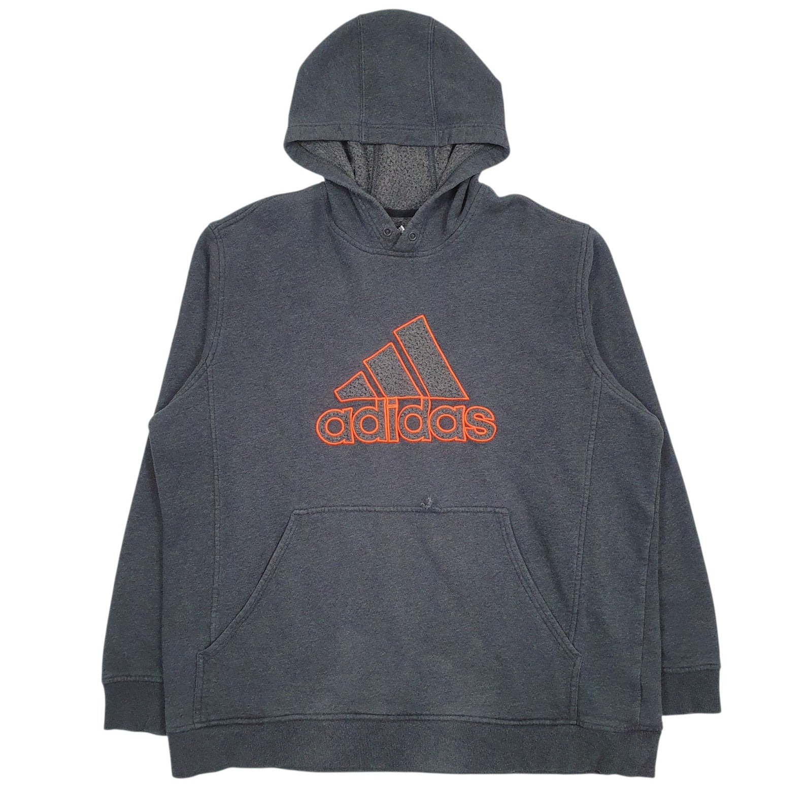 Mens Grey Adidas Spellout Hoodie Jumper