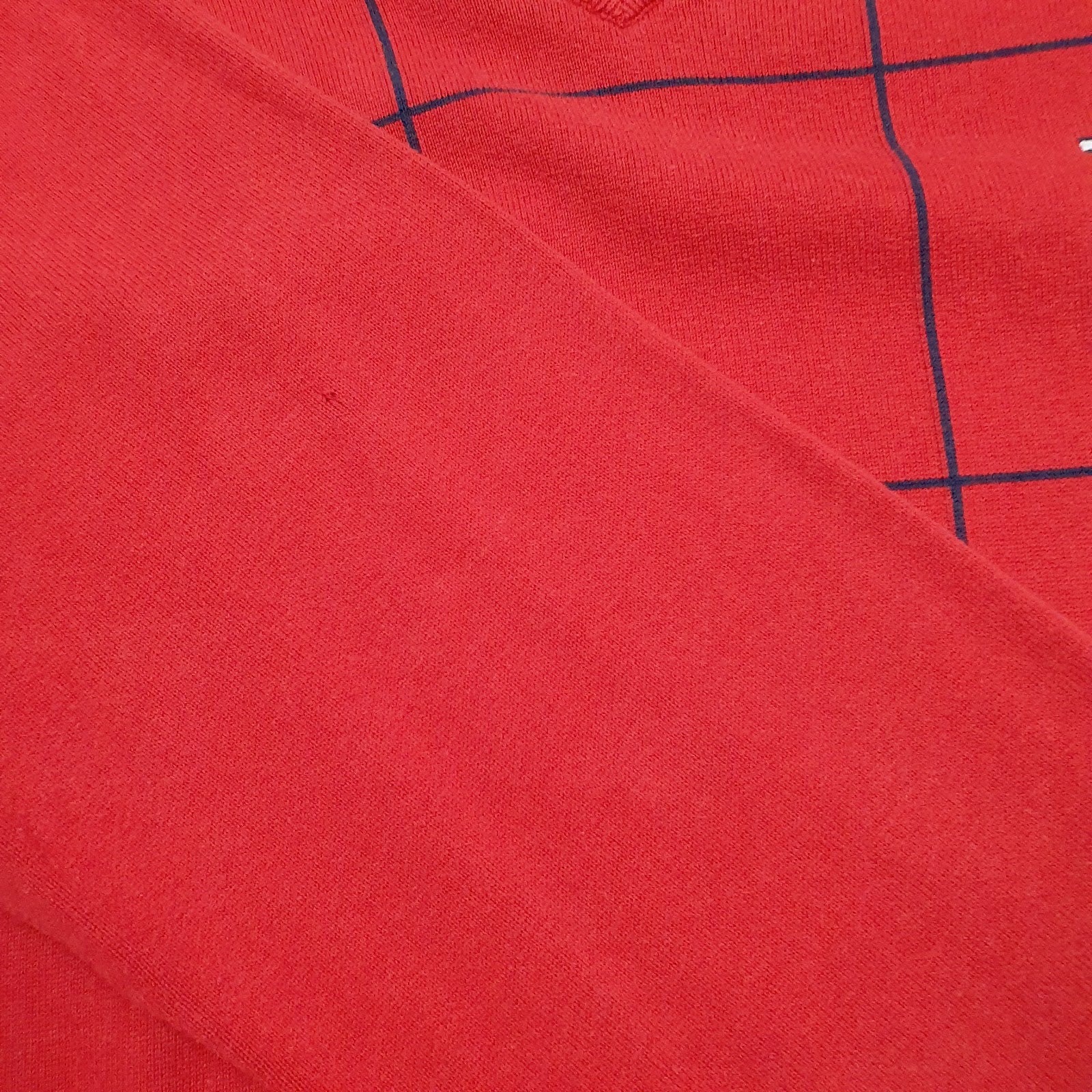 Mens Red Tommy Hilfiger  V Neck Jumper