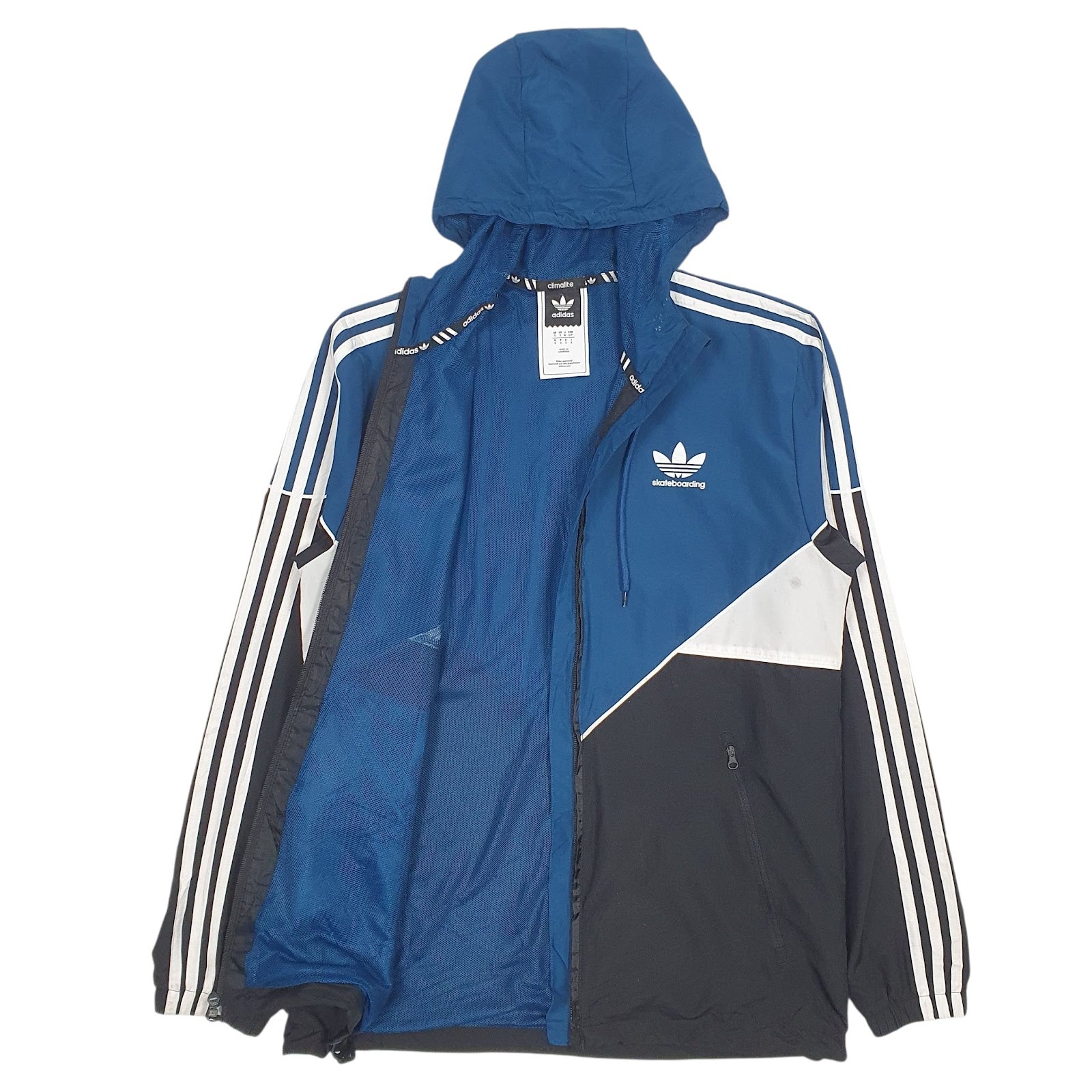 Mens Black Adidas Climite Skateboarding Crewneck Coat