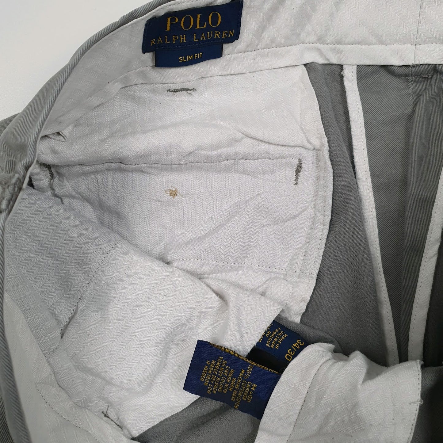 Mens Grey Polo Ralph Lauren Slim Fit  Trousers
