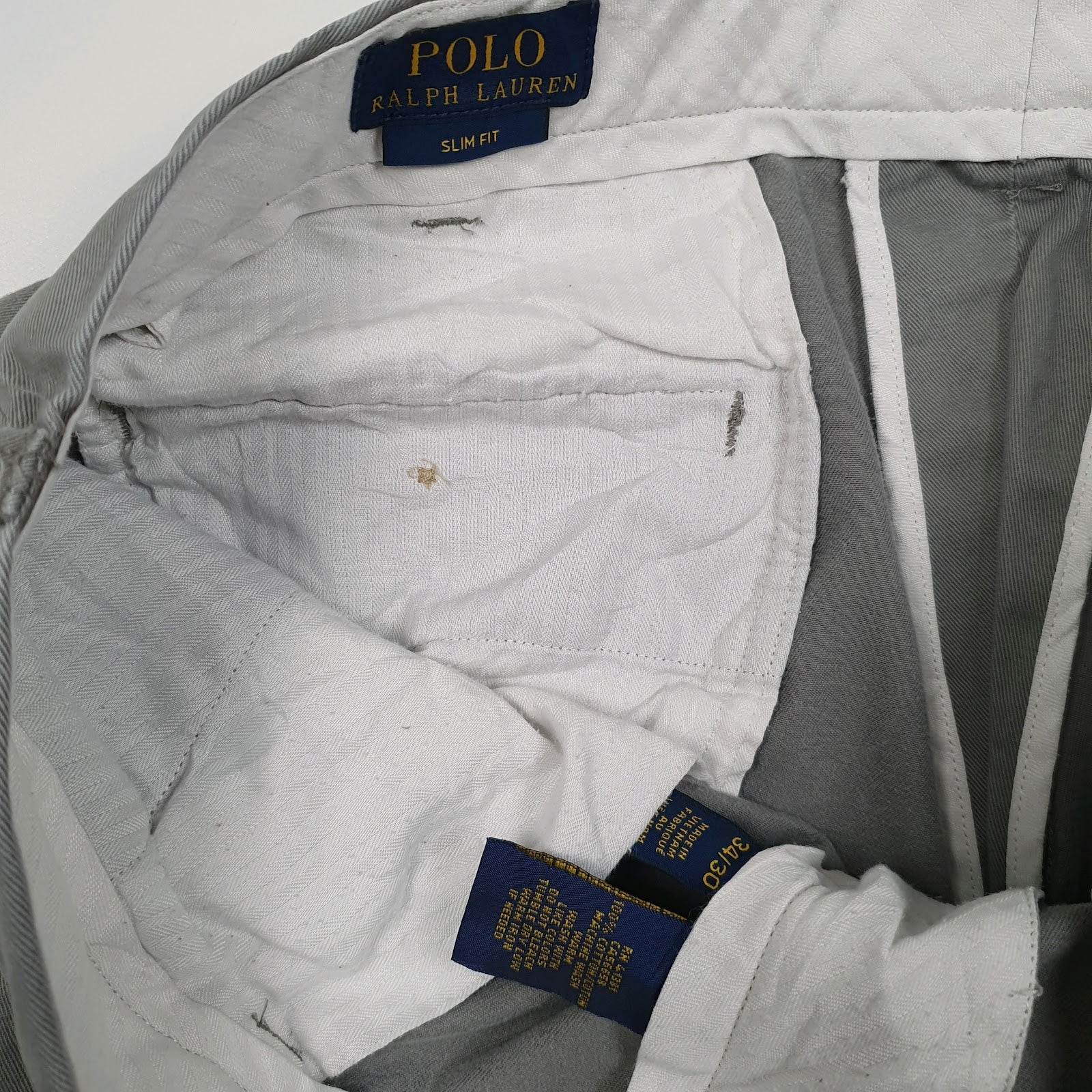 Mens Grey Polo Ralph Lauren Slim Fit  Trousers