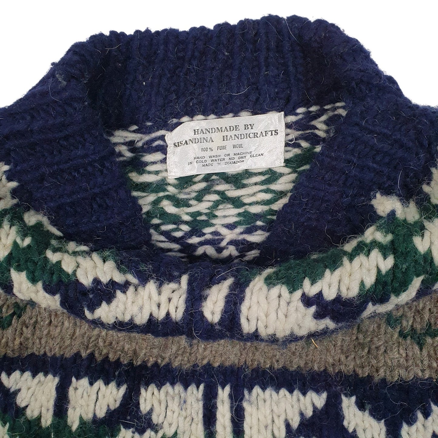 Mens Grey Sisandina Handicrafts Knitwear Crewneck Jumper