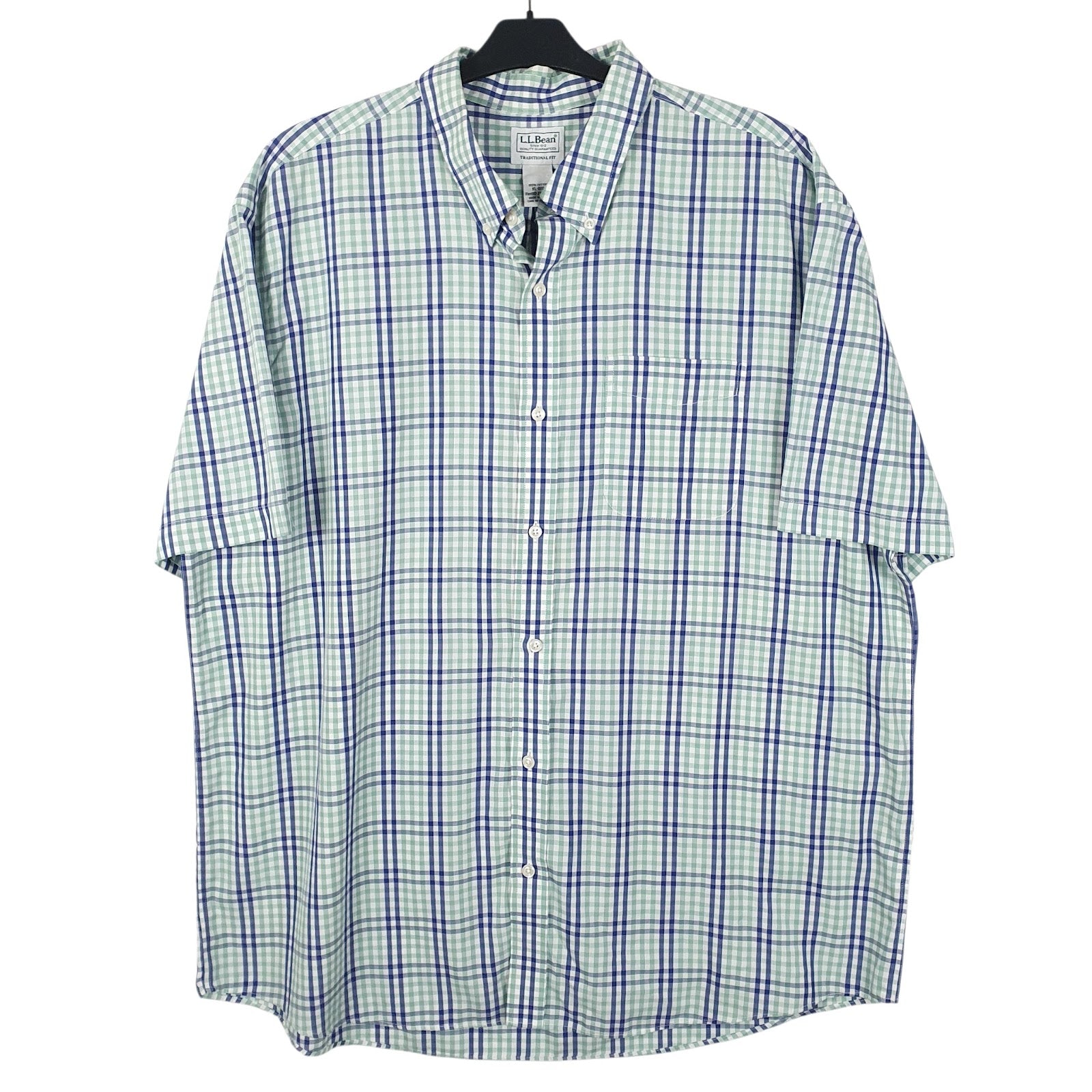 Mens Green L.L.Bean  Short Sleeve Shirt