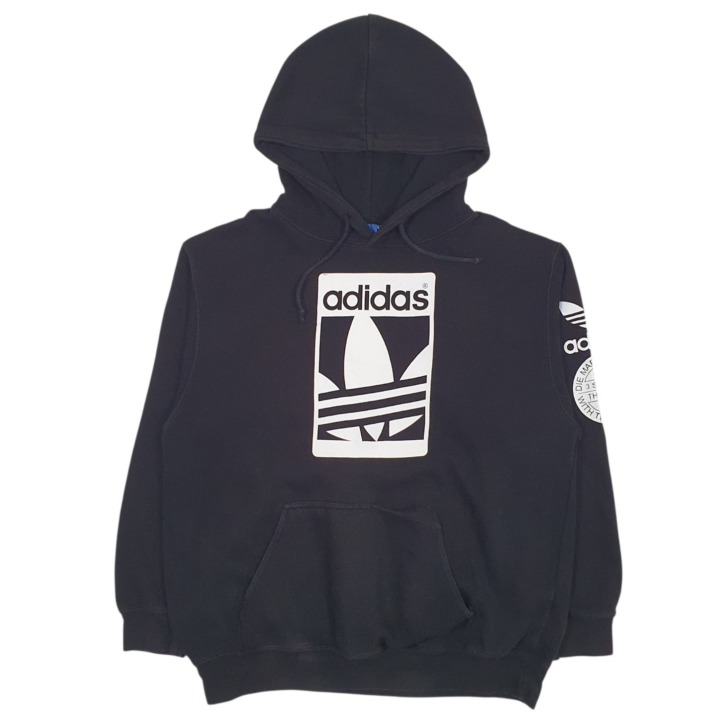 Mens Black Adidas Spellout Hoodie Jumper